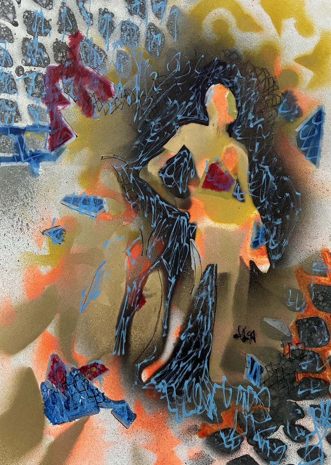  The Guest  Mixed media on paper 8x11