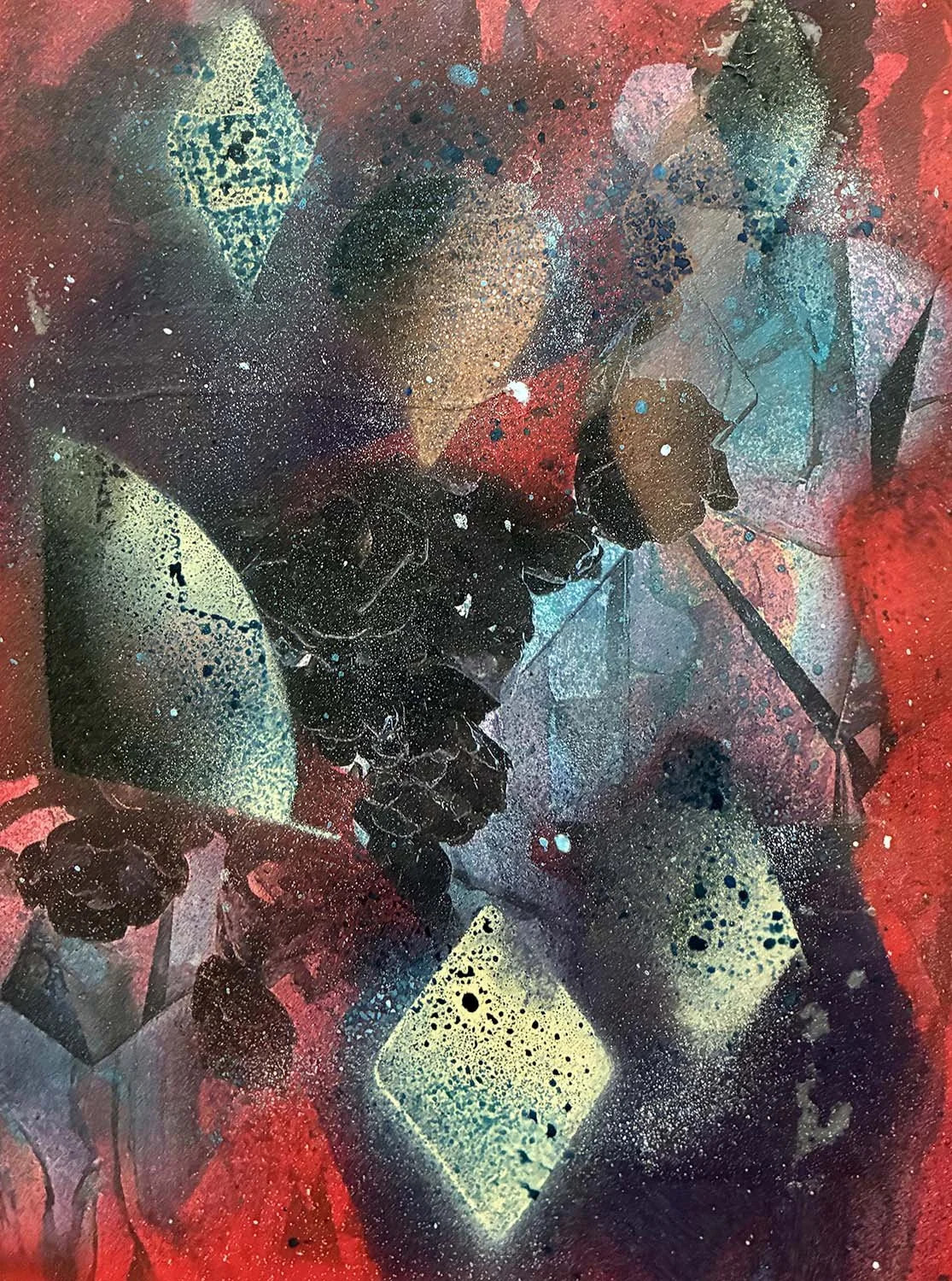  Seen As  Acrylic enamel & ink on paper 11x14