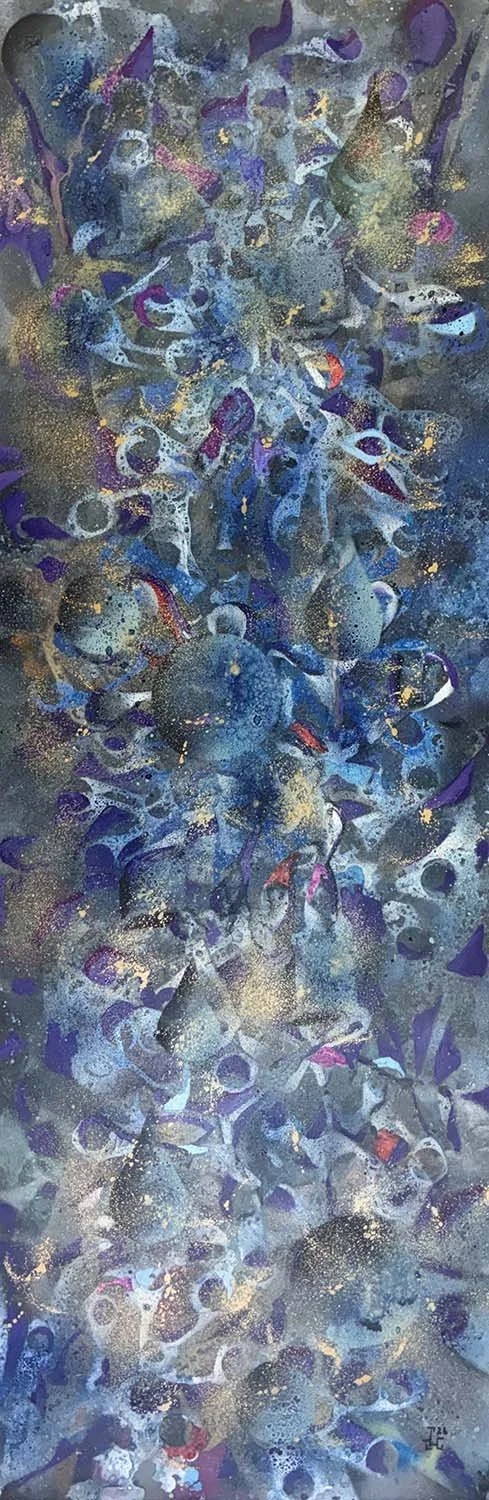  Unified Theory  Acrylic enamel & ink on paper 10x36