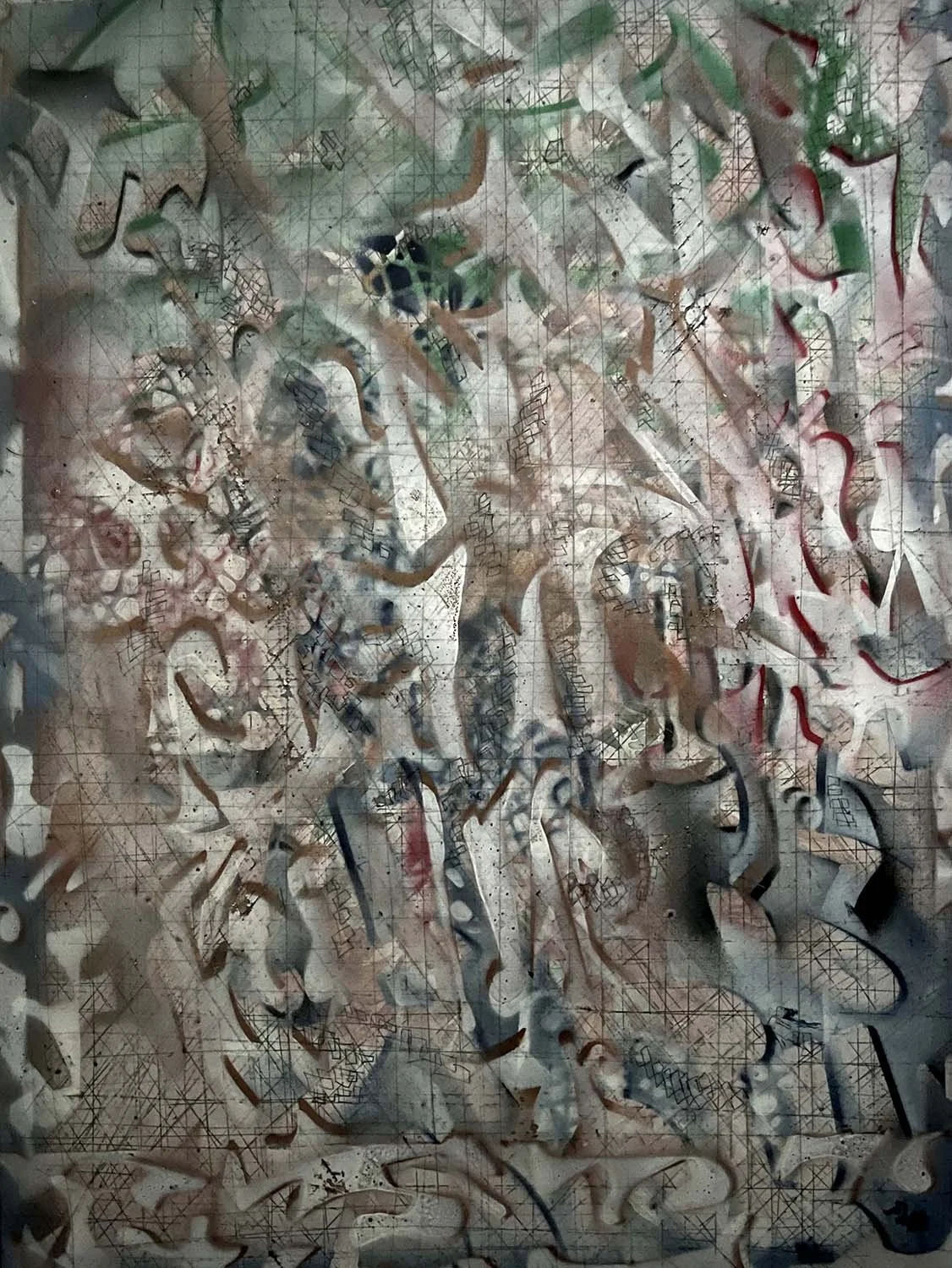 Organic Scaffolding  Mixed media on paper 16x24