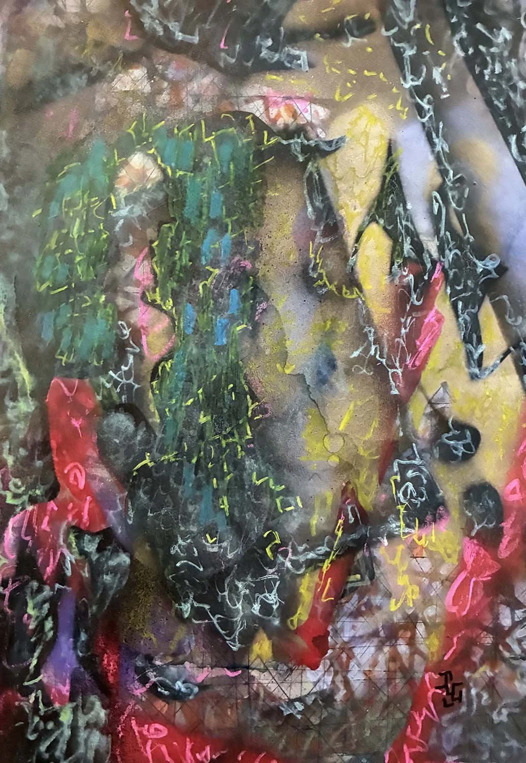  The Precarions  Acrylic enamel and oil on paper 11x14