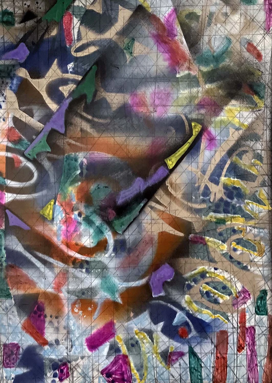 Carnival II  Acrylic enamel and ink on paper 11x14