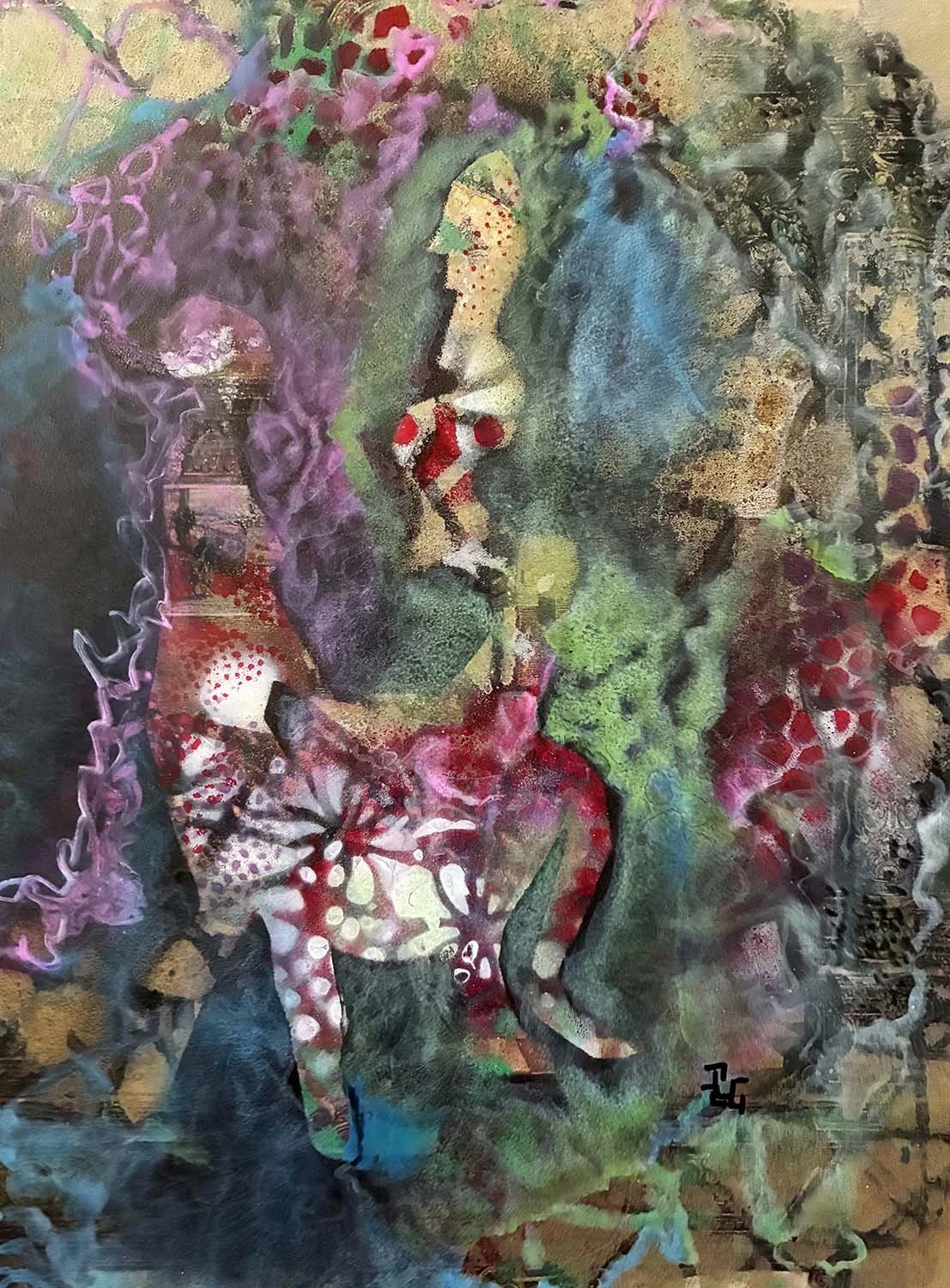  Rider  Acrylic enamel and oil on paper 10x13