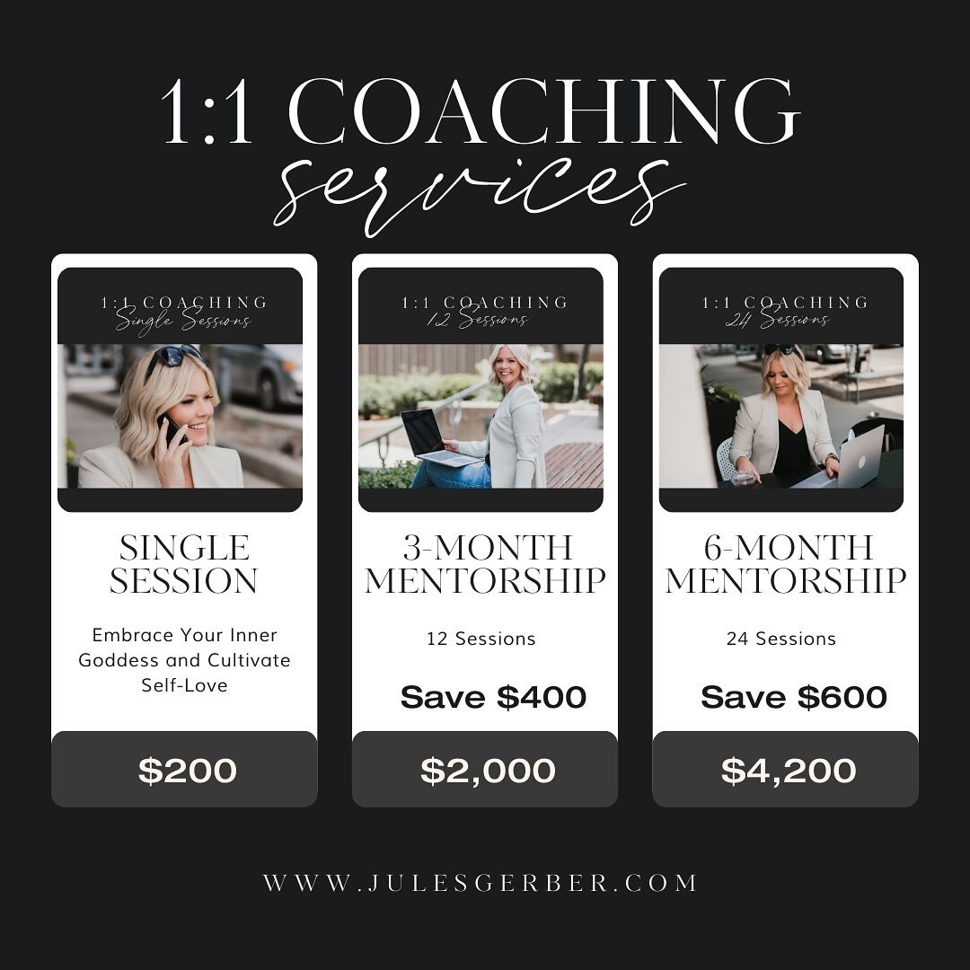 ARE YOU READY TO UNLEASH YOUR FULL POTENTIAL?

My 1:1 coaching will empower you to unlock your inner goddess, embrace self-love, and ignite a spark of attraction and manifestation in your life. 
With our guidance and mentorship, you&rsquo;ll discover