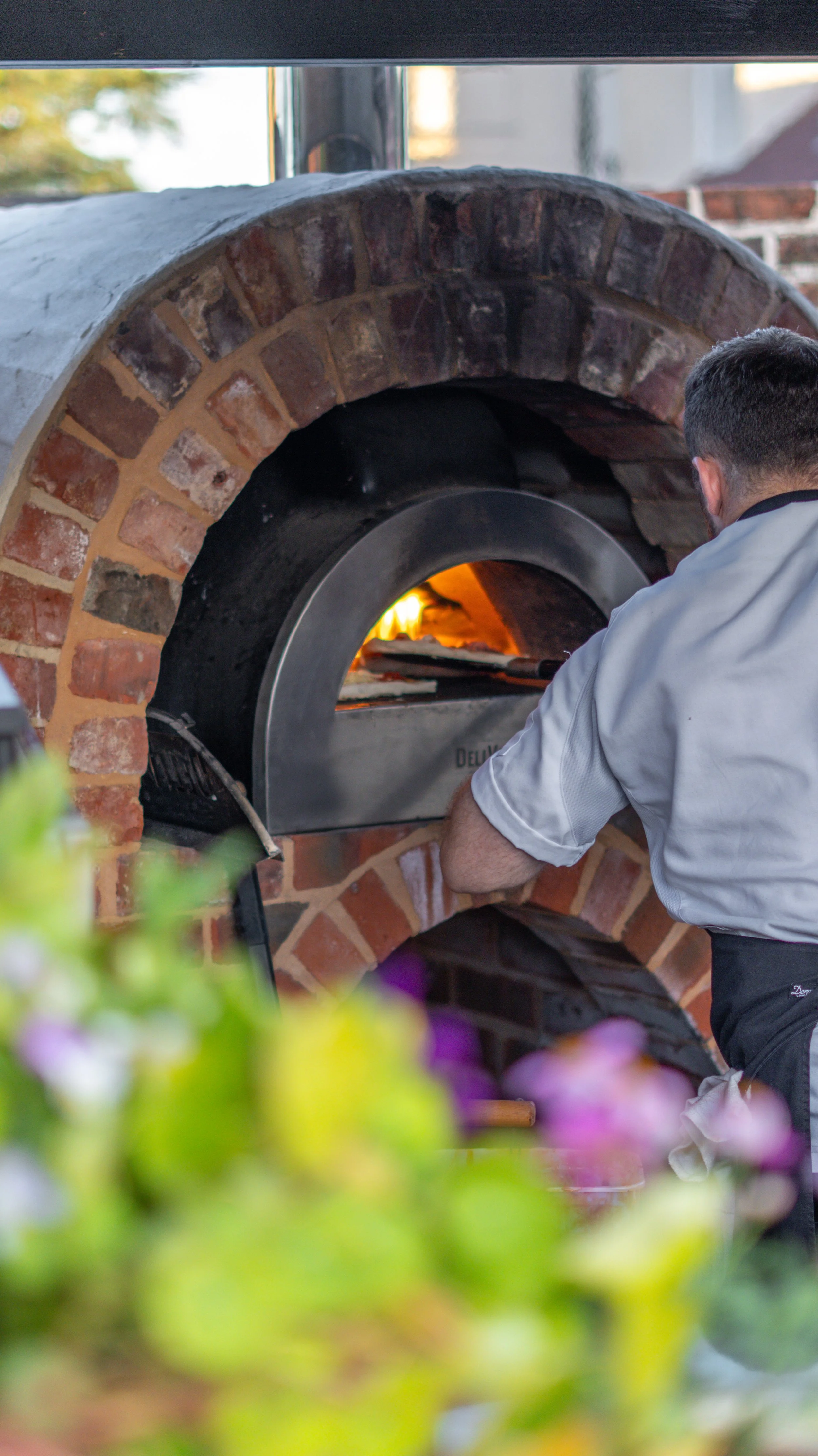 Stanwell House pizza oven in The Garden, Lymington 