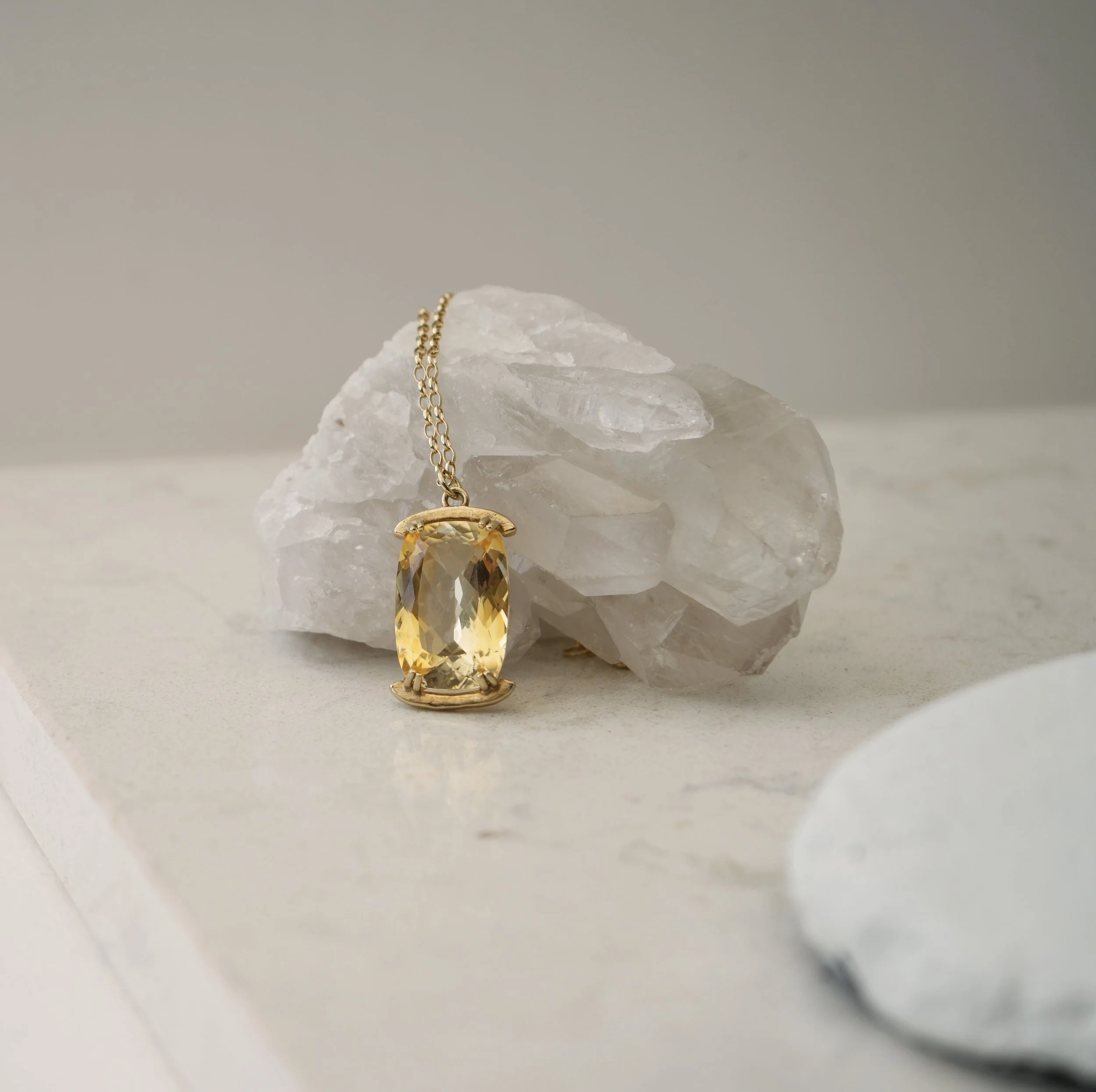 Close-up of Amy Russell Taylor Citrine Amulet