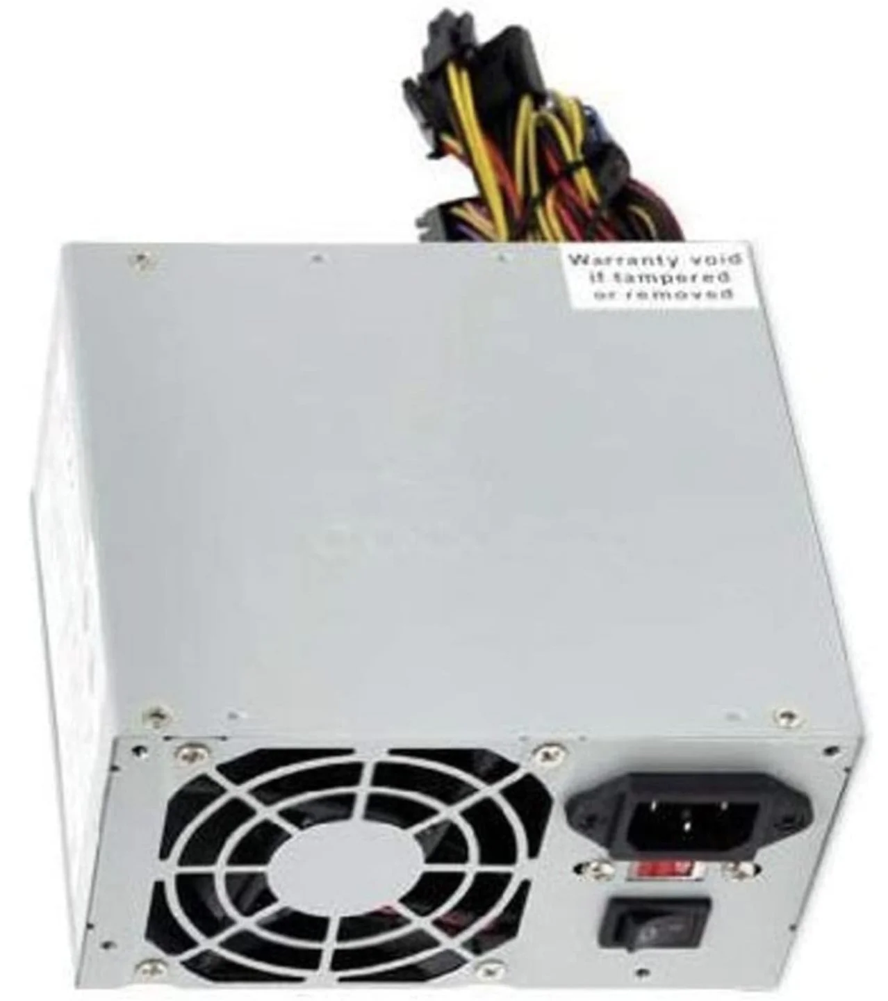 Computer power supply used for the housing to install DC power for the rock tumbler electronics.