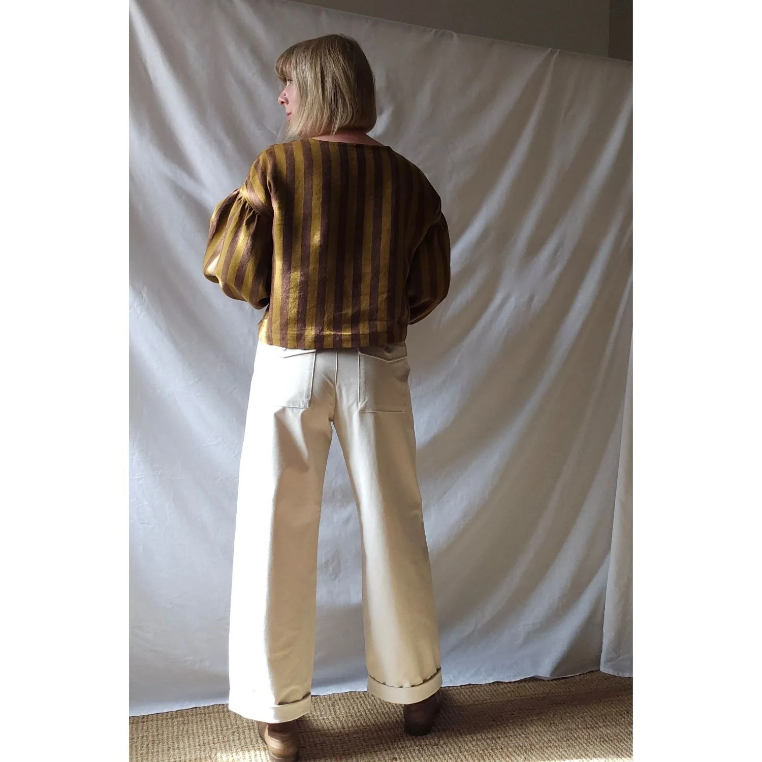 Bea Blouse in Harvest Stripe Back.jpg