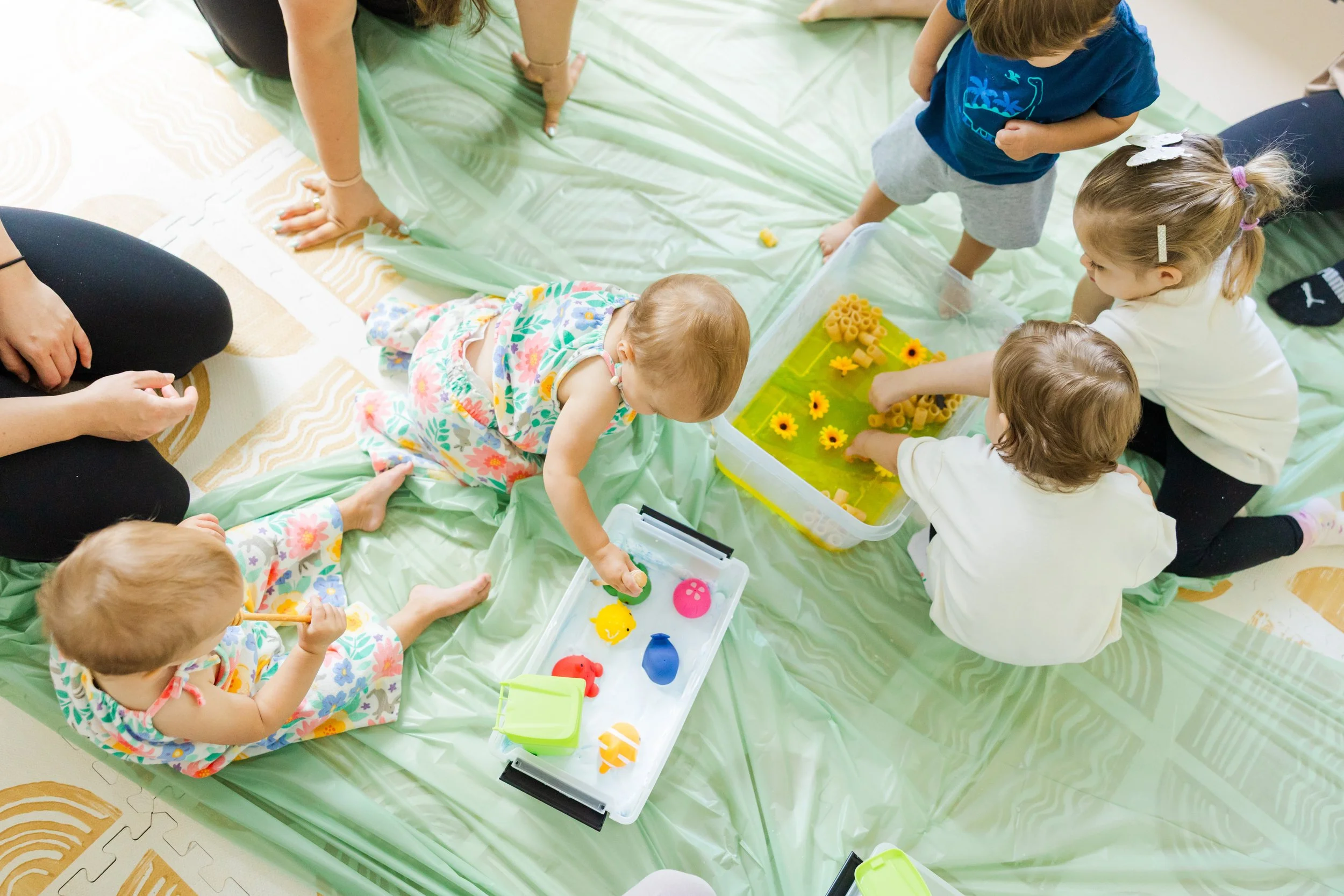 sensory play at mommy and me class!
