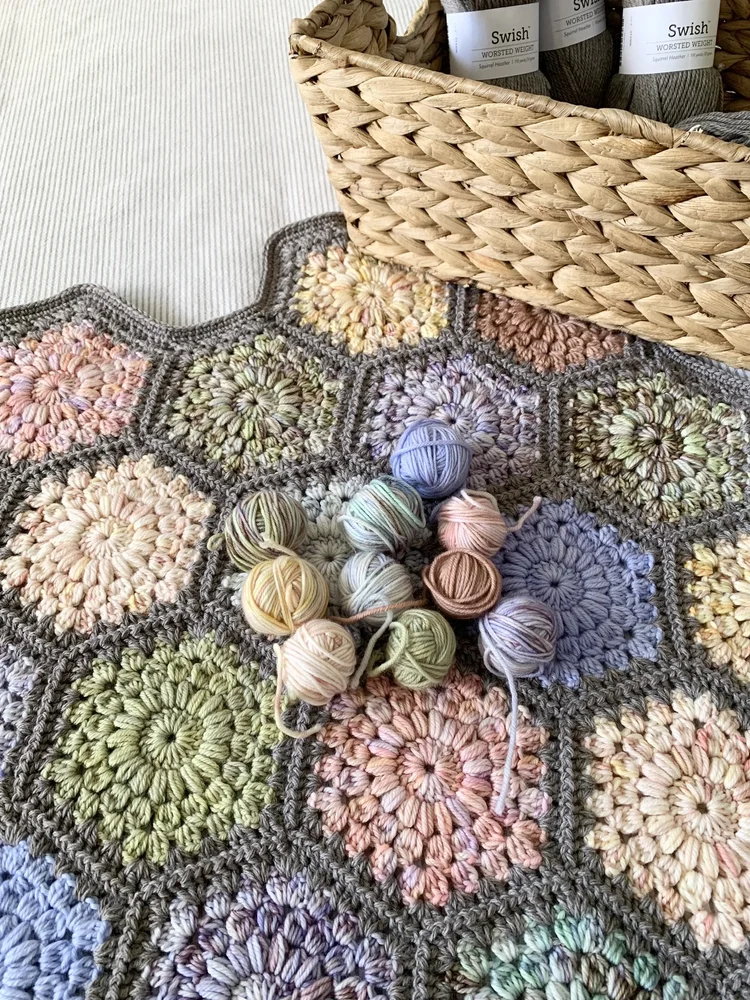 Hygge Burst Hexie Blanket Pattern x Geode Collection by Hue Loco Yarn ...