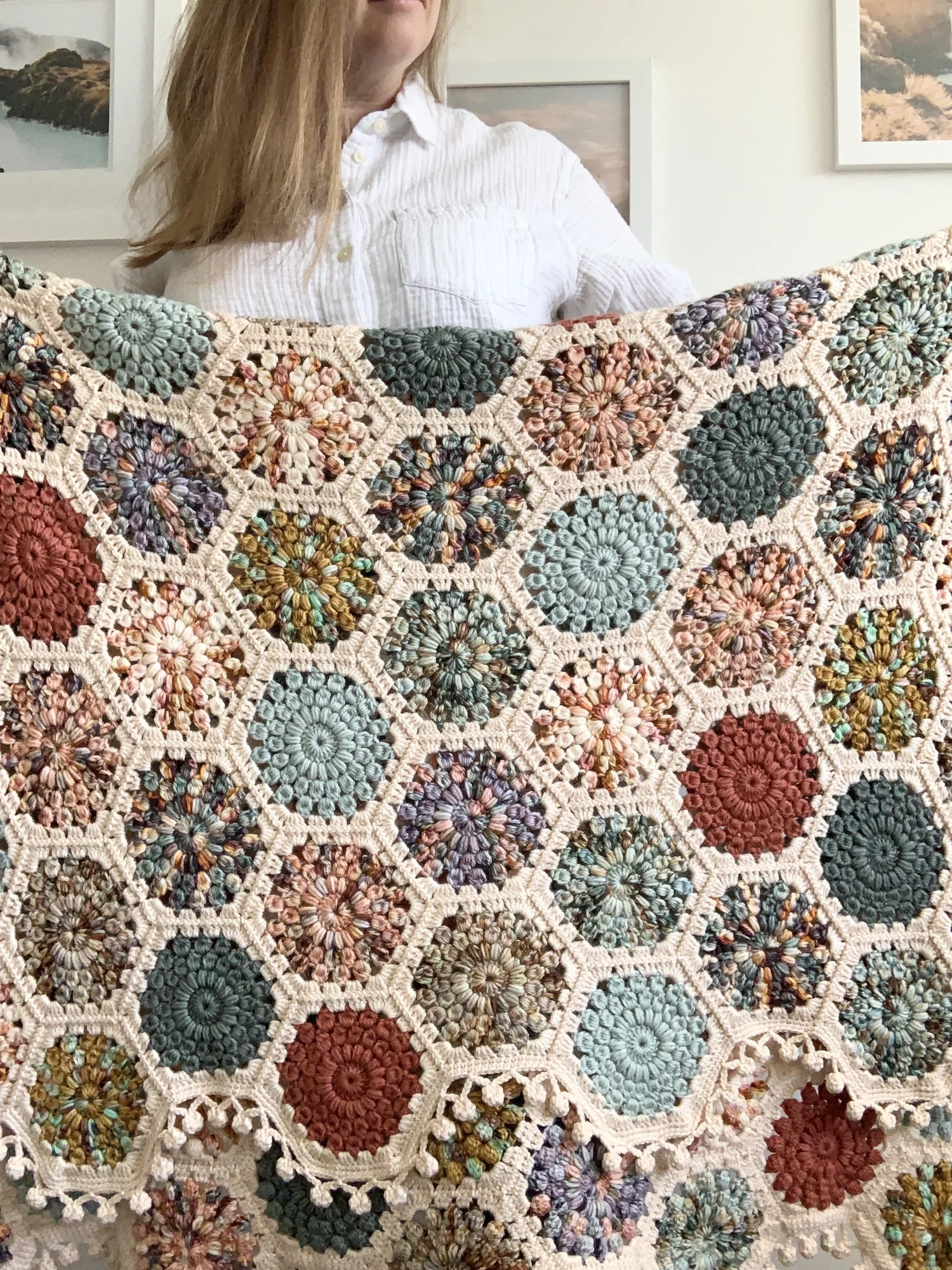 Coastline Hexie Blanket Pattern x Terracotta Collection by Hue