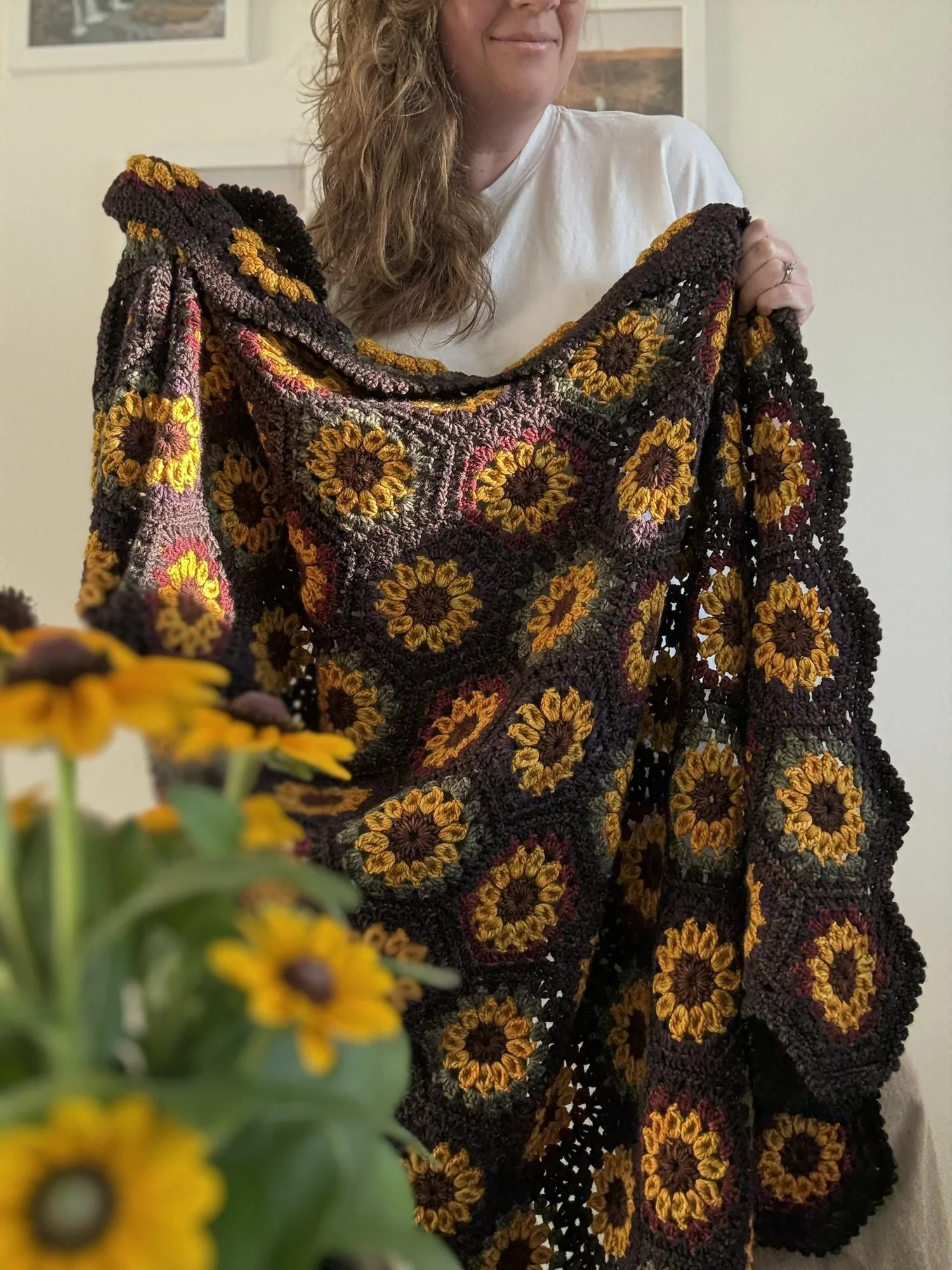 Autumn Sunflower Hexie Blanket Pattern x Spices Collection by The ...