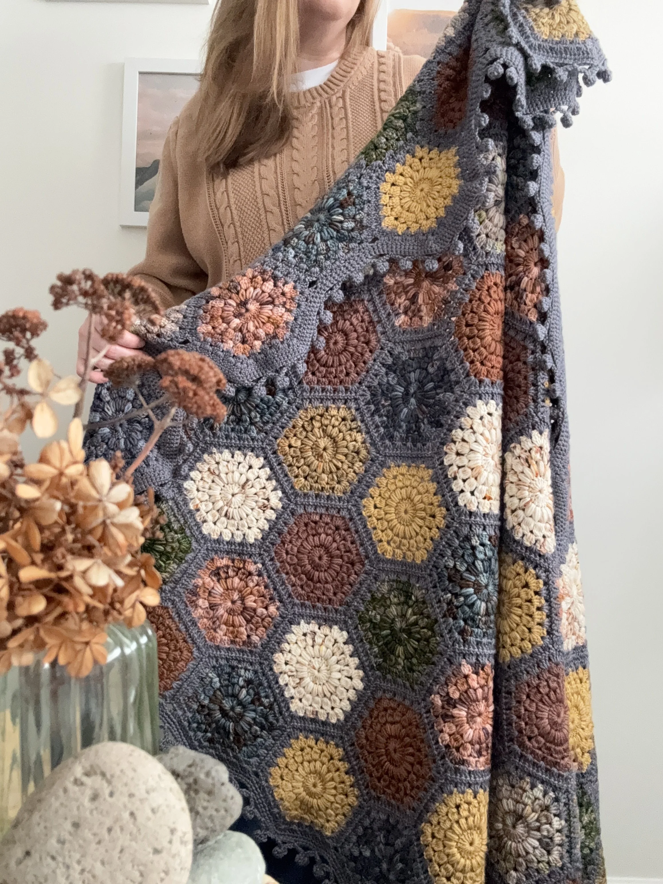 Hygge Burst Hexie Blanket x Earthen Collection