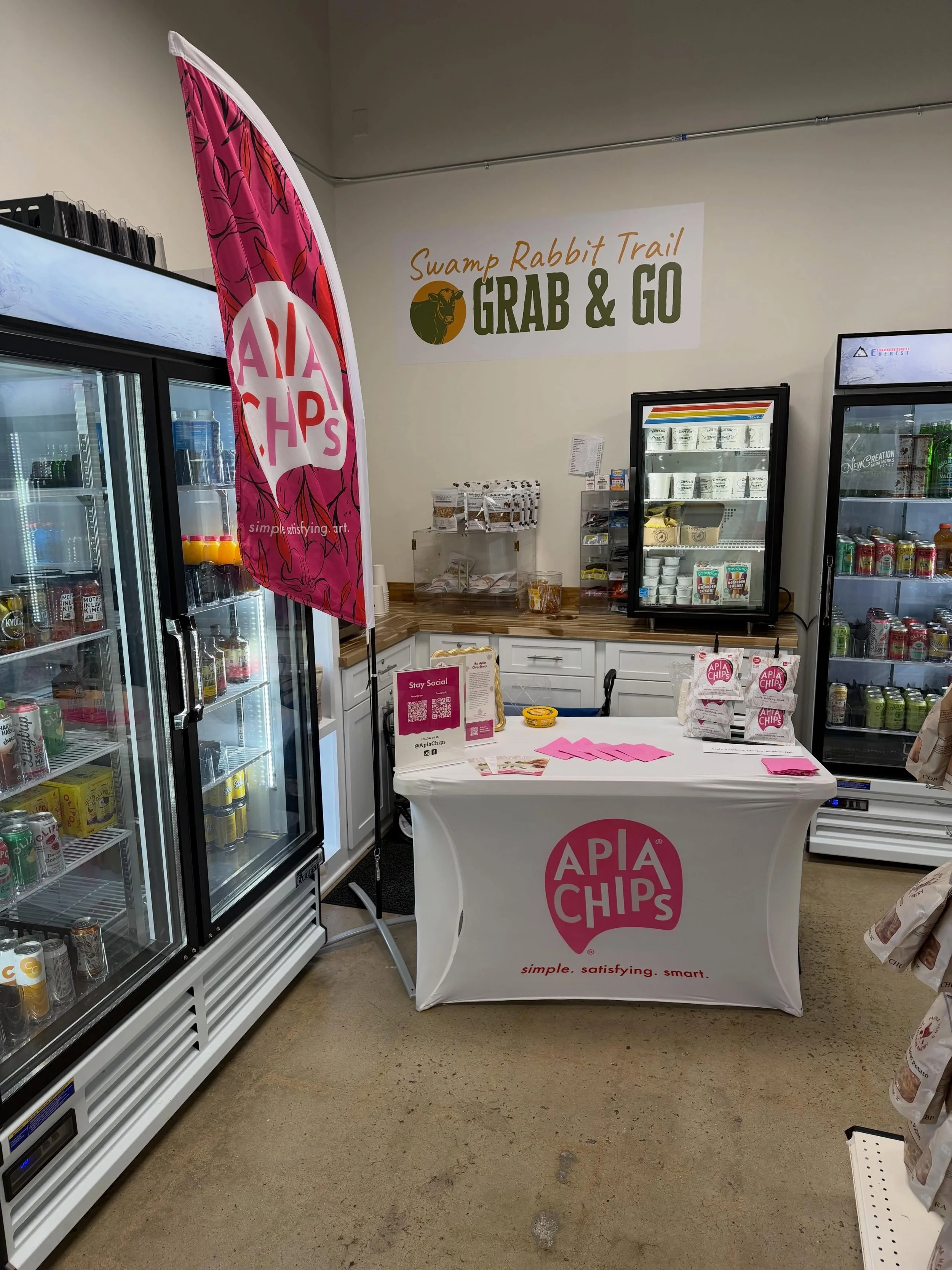 I am at @ampmfarmsbutcherymarket today from 11am-3pm.. come and try Apia Chips!! #travelersrestsc