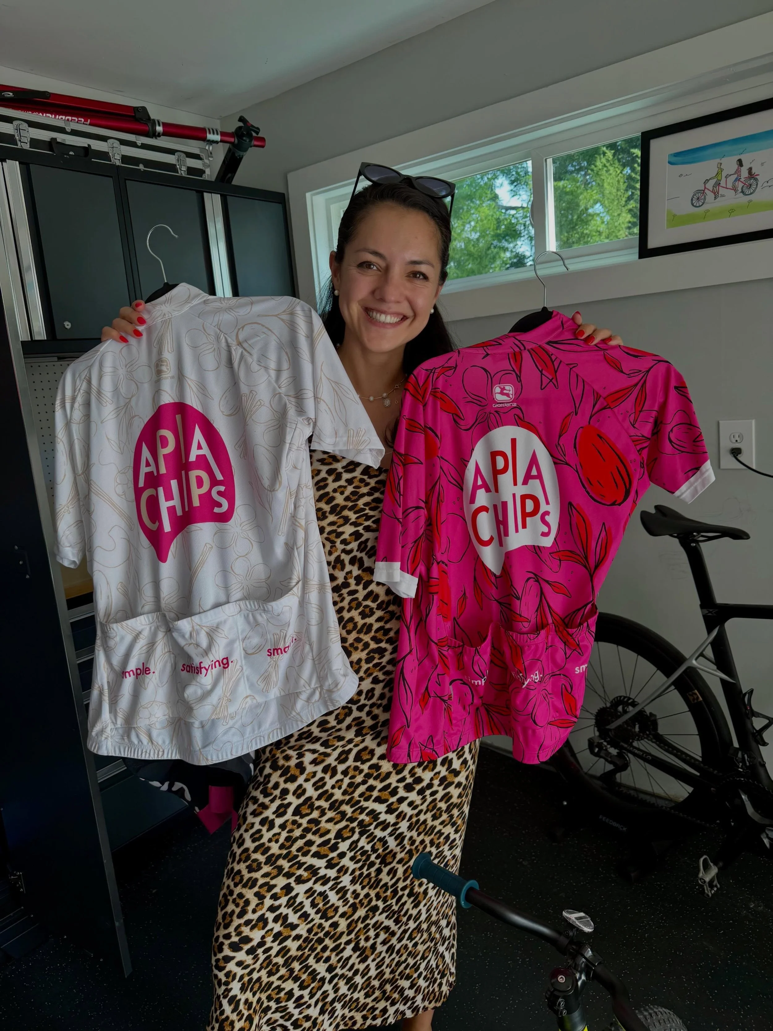 🚴&zwj;♀️✨ BIG REVEAL! ✨🚴&zwj;♀️

I&rsquo;m beyond excited to share our brand-new Apia Chips cycling jersey, created in collaboration with @giordanacycling! 

As a wife of a cyclist, this project is especially meaningful to me. We wanted to create j