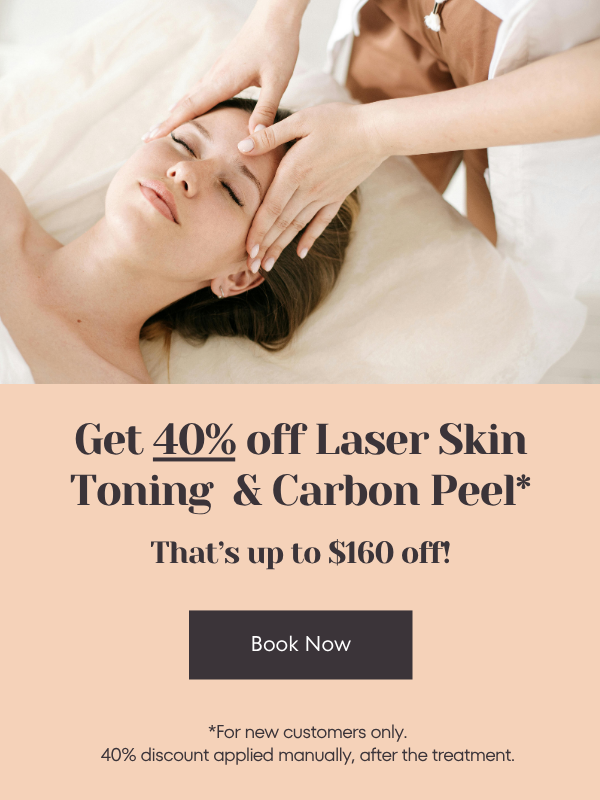 Laser skin toning or carbon peel 40% off fore new customers