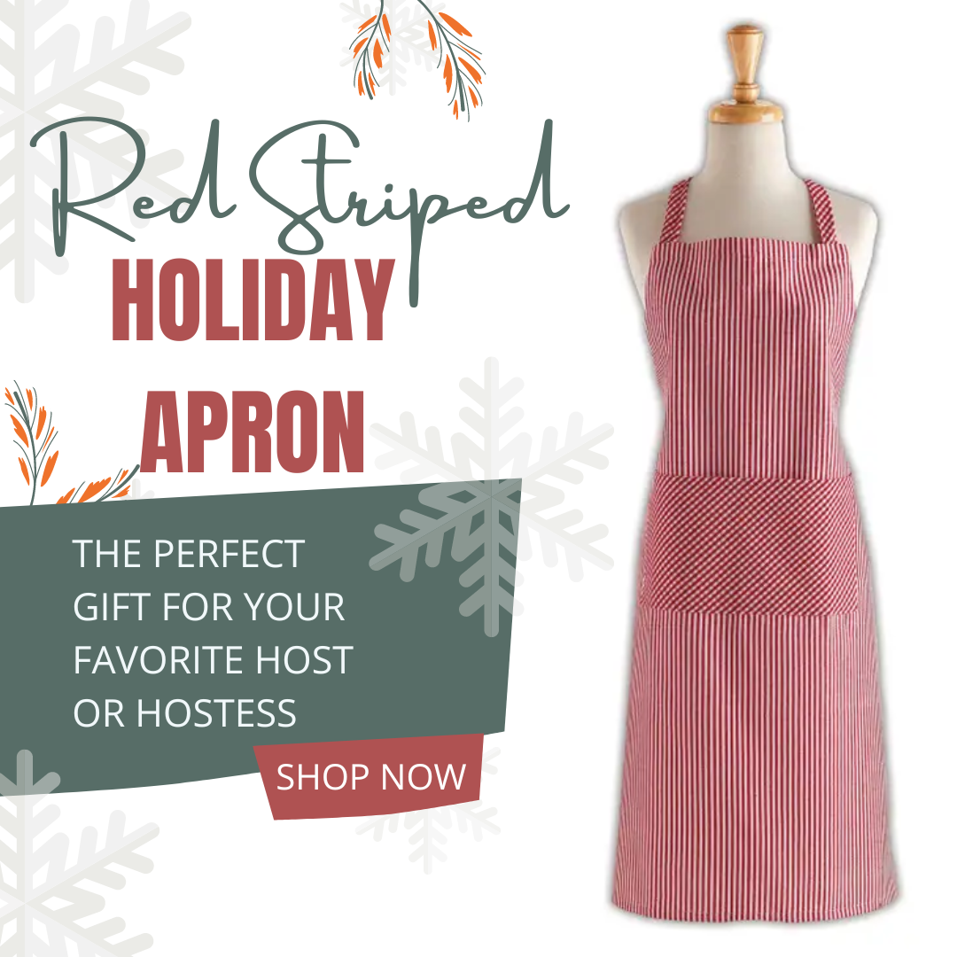 Red Striped Apron — The Blue Daisy