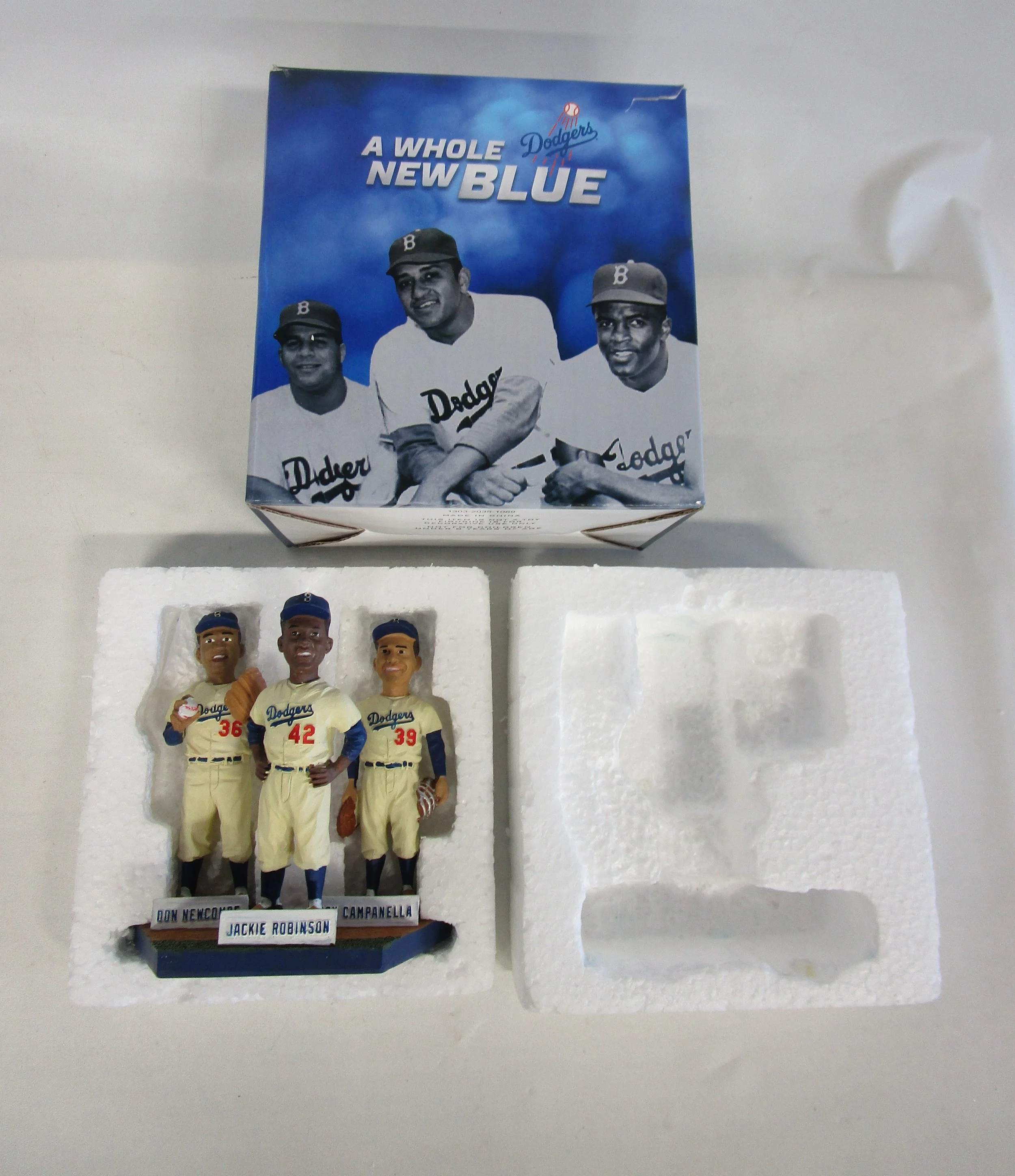 2013 Dodgers "A Whole New Blue" Figurine of Robinson Newcombe Campanella.