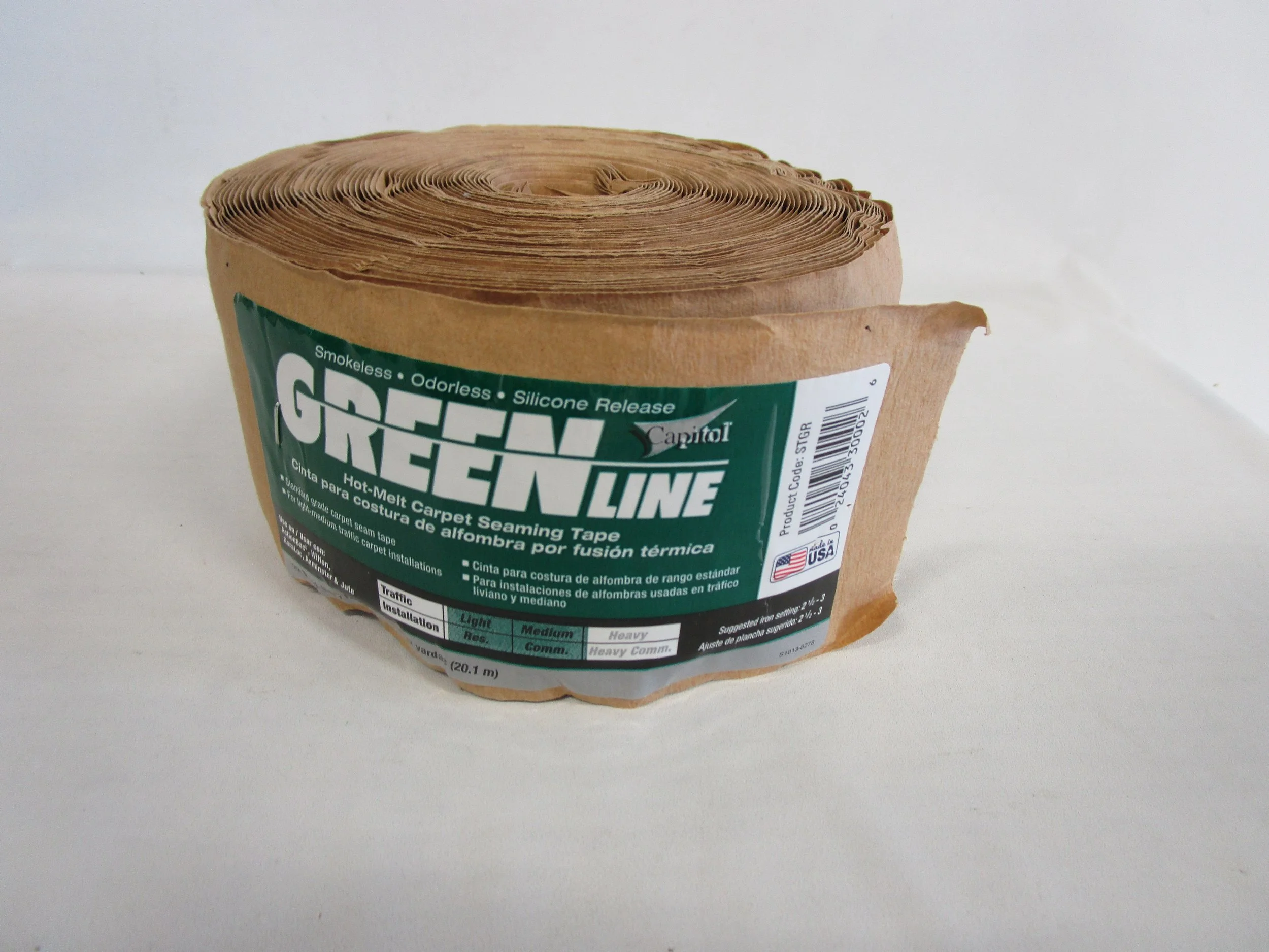 Green Line 22 yard Roll Carpet Seaming Tape (Made in USA).