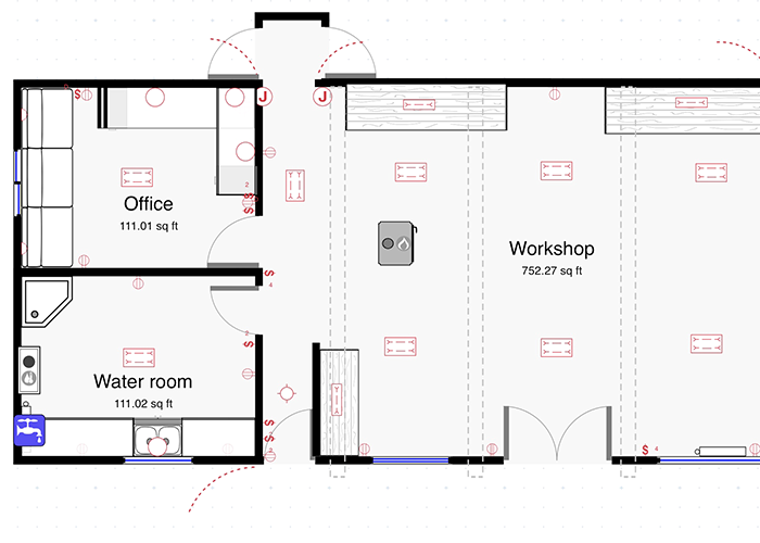 Workshop floorplan
