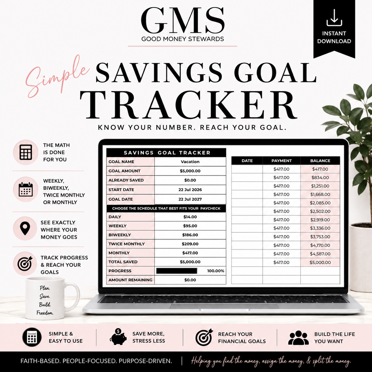 Savings Goal Tracker (Google Sheets)