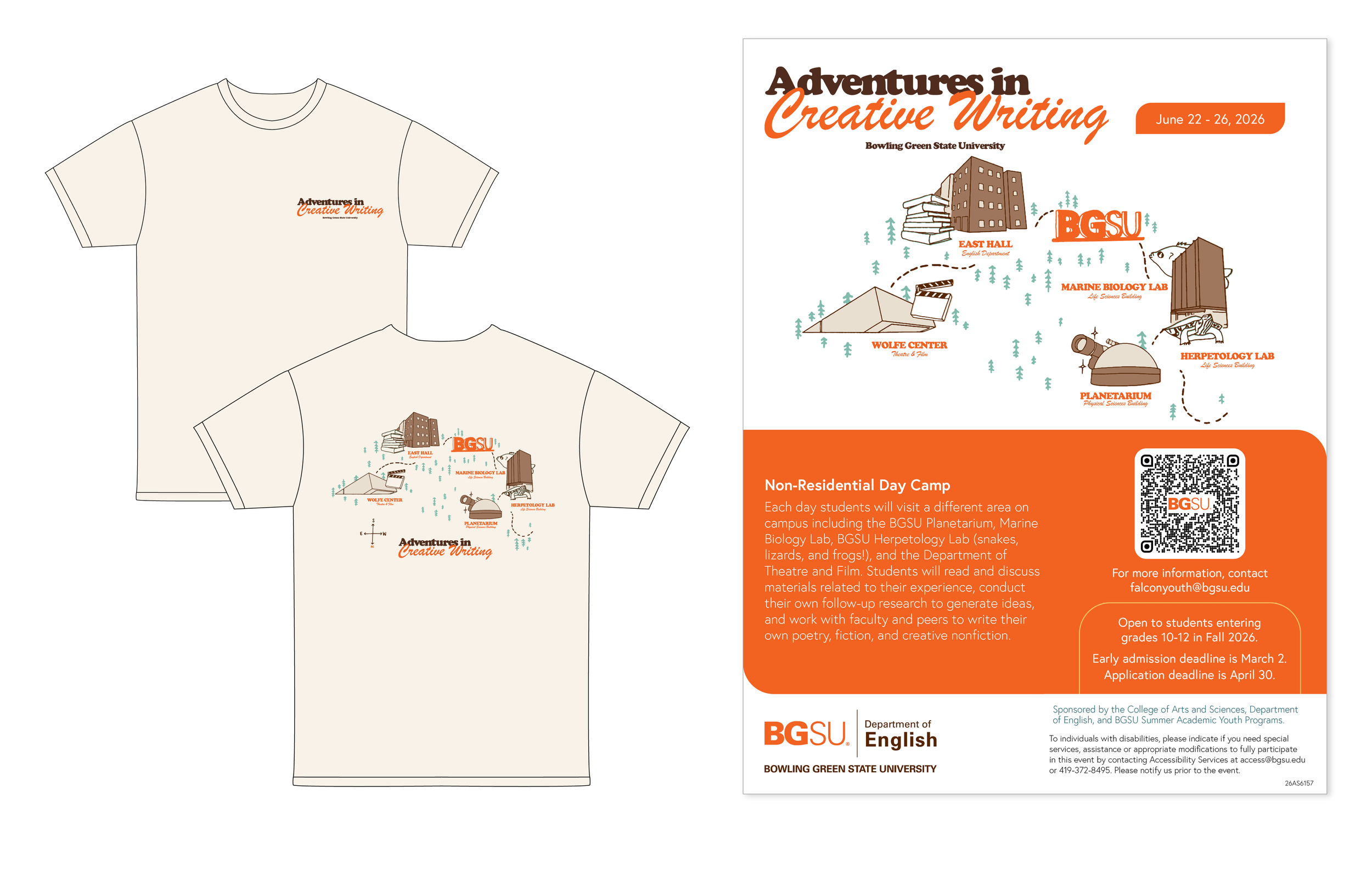 Adventures in Creative Writing Flyer + Camp T-Shirt