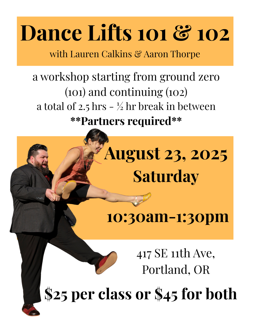 Dance Lifts Workshop with Swing Club PDX