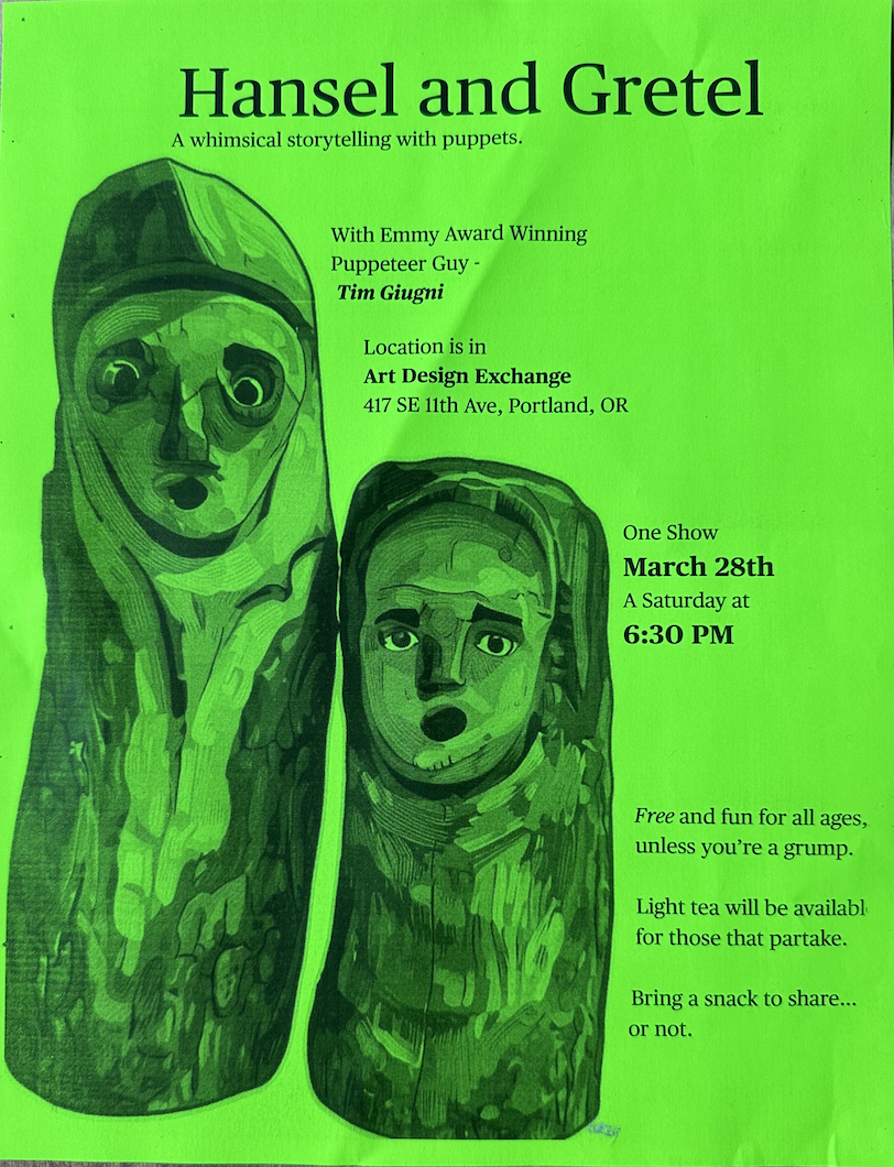 The Puppetry Guild of Portland show with Tim Giugni