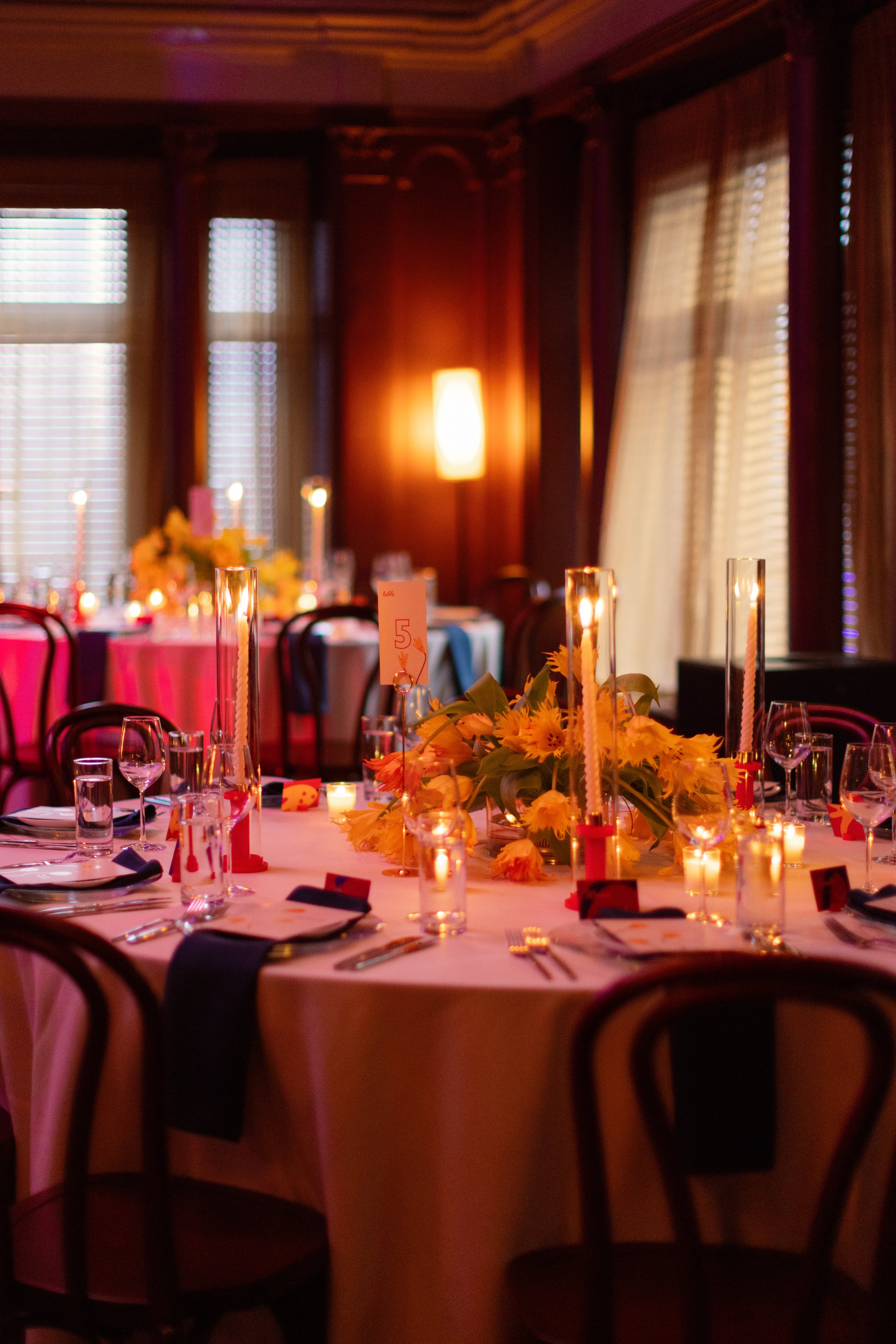 The Georgia Room set up for a Wedding Reception