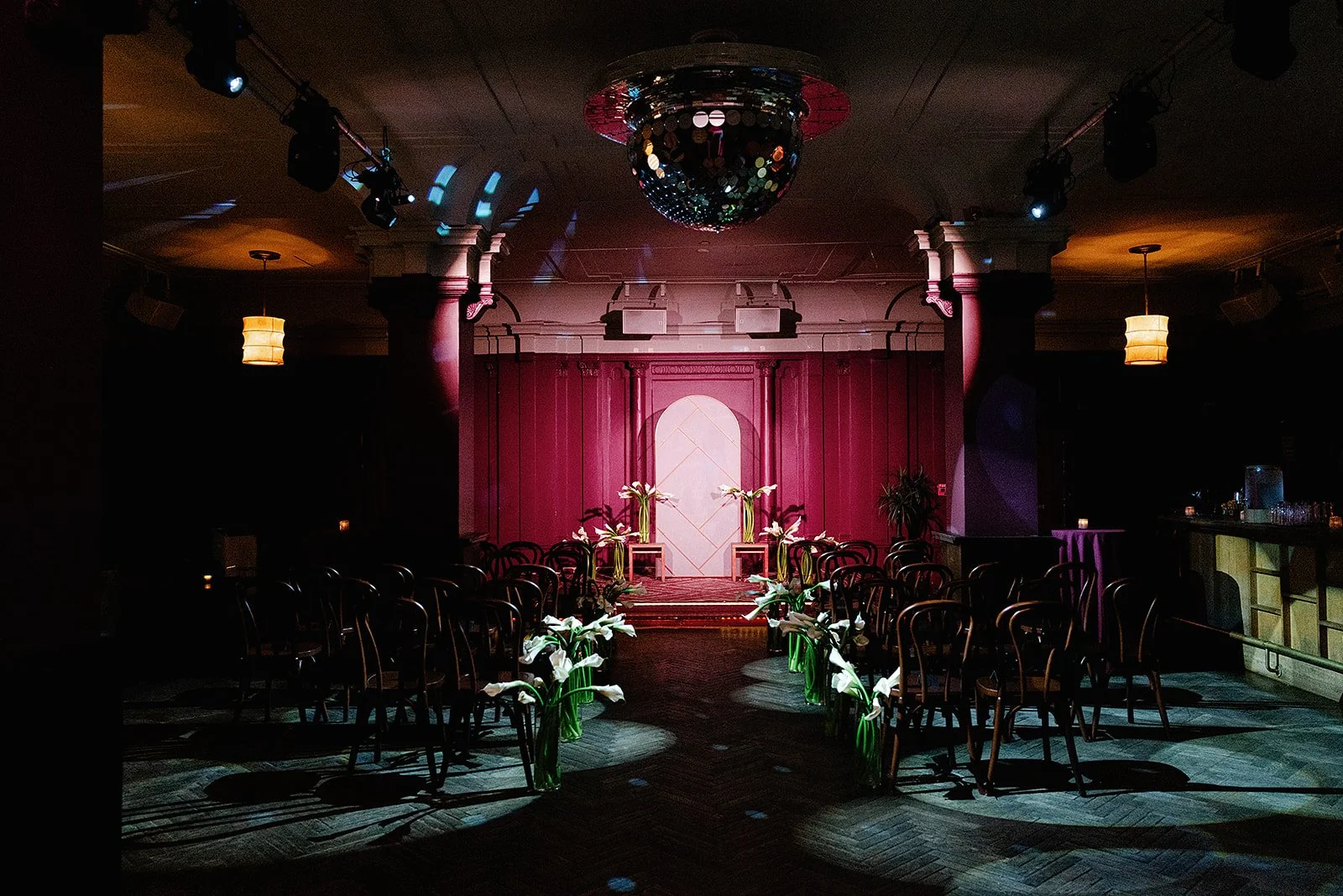 Bride and Groom wedding ceremony at Freehand Hotel Georgia Room Gramercy
