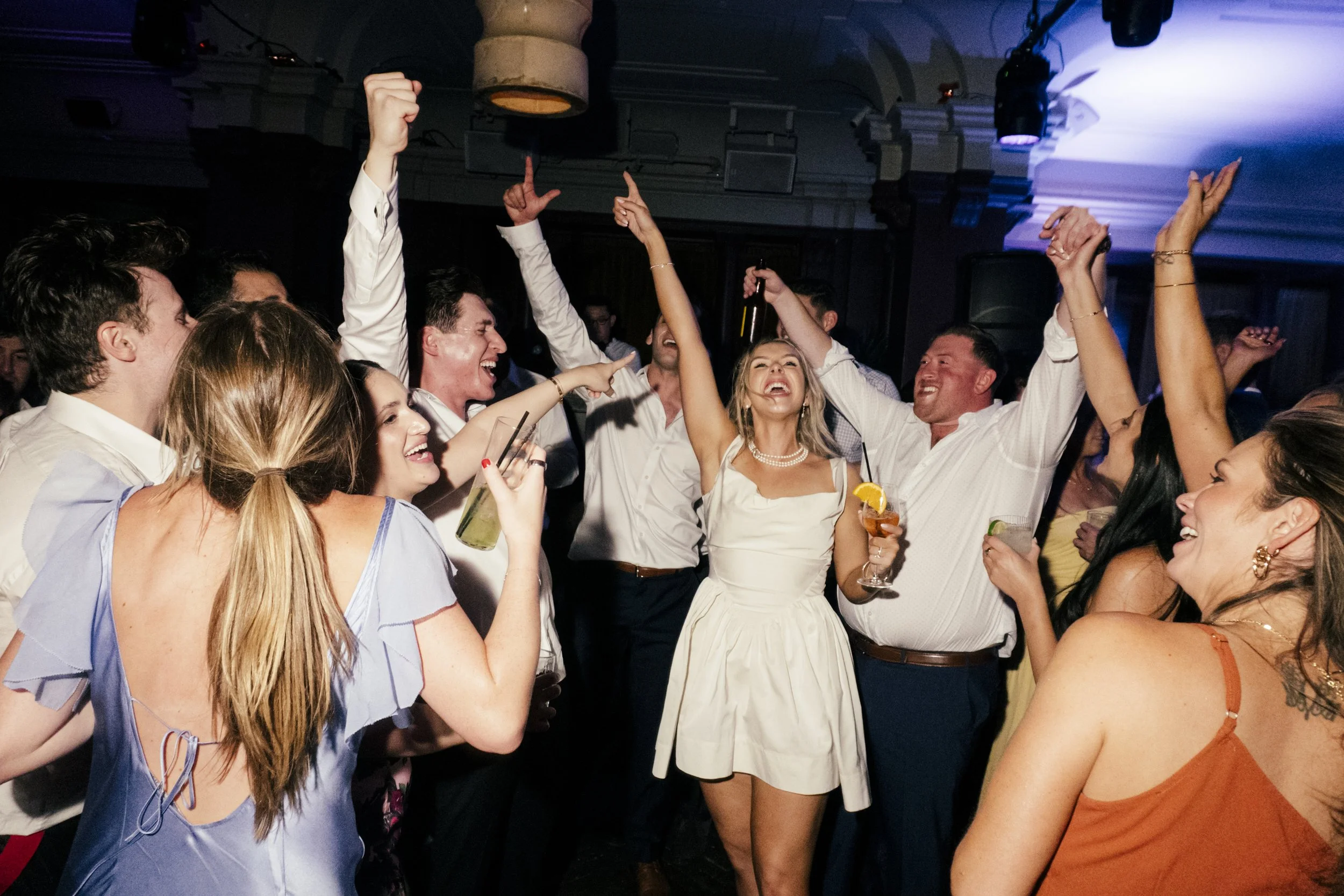 Bride and Groom dancing with Wedding Guests at Freehand Hotel Georgia Room Gramercy