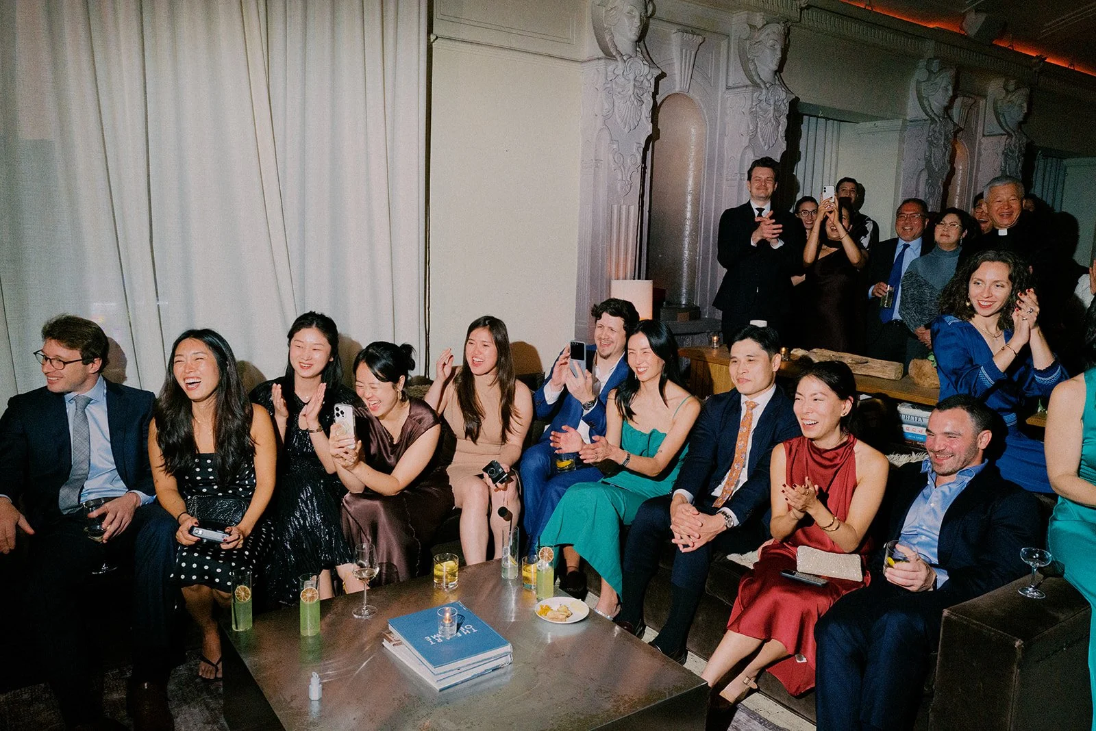 Wedding guests watching a couples Paebaek Ceremony at Freehand Hotel Georgia Room Gramercy