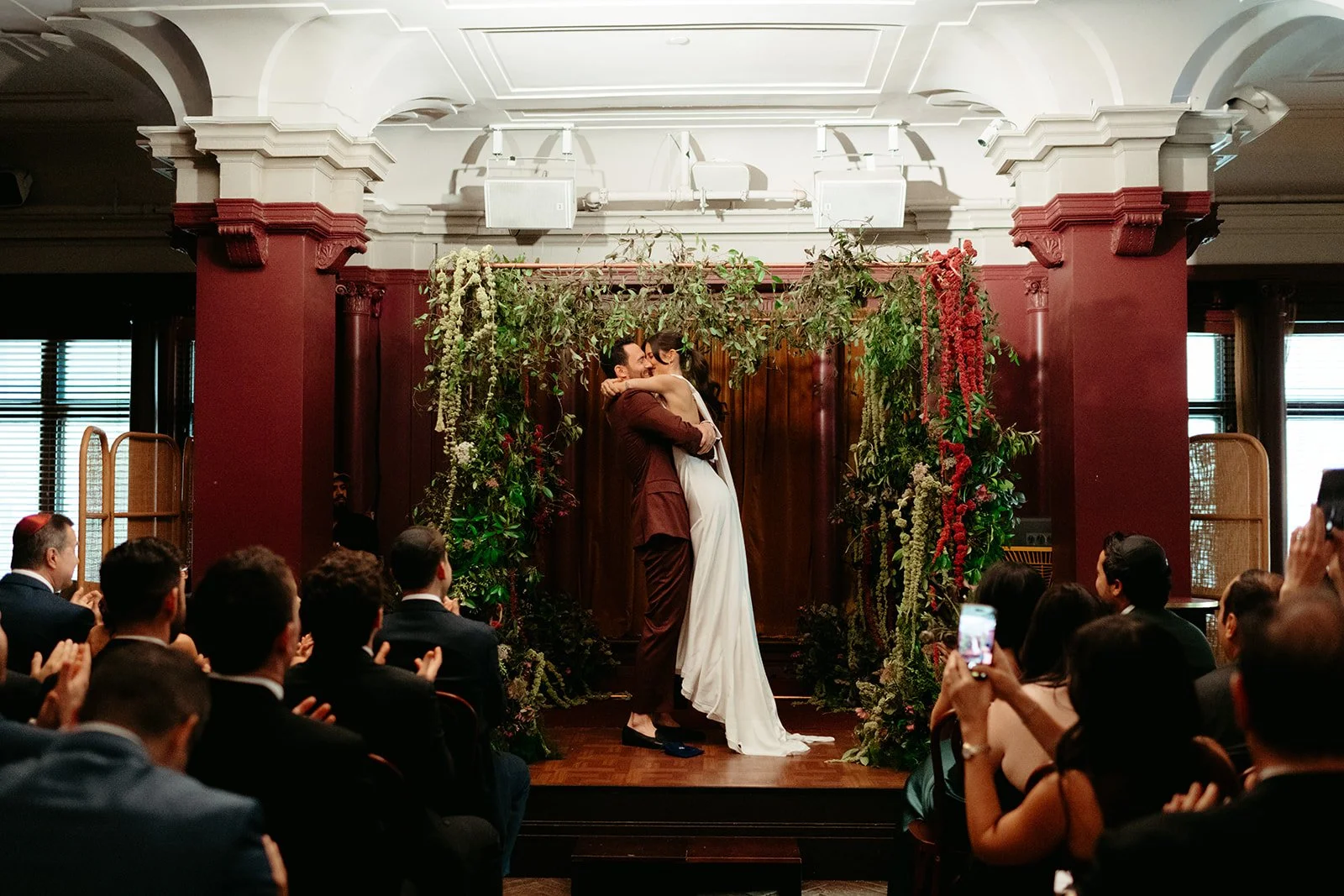 A couples wedding ceremony at Freehand Hotel Georgia Room Gramercy