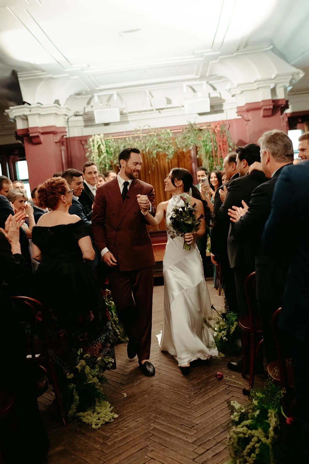 A couples wedding ceremony at Freehand Hotel Georgia Room Gramercy