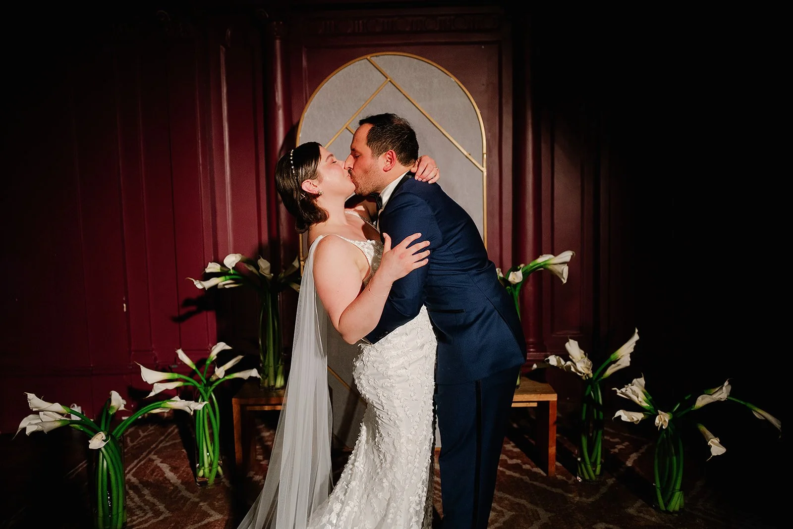 Bride and Groom wedding ceremony at Freehand Hotel Georgia Room Gramercy