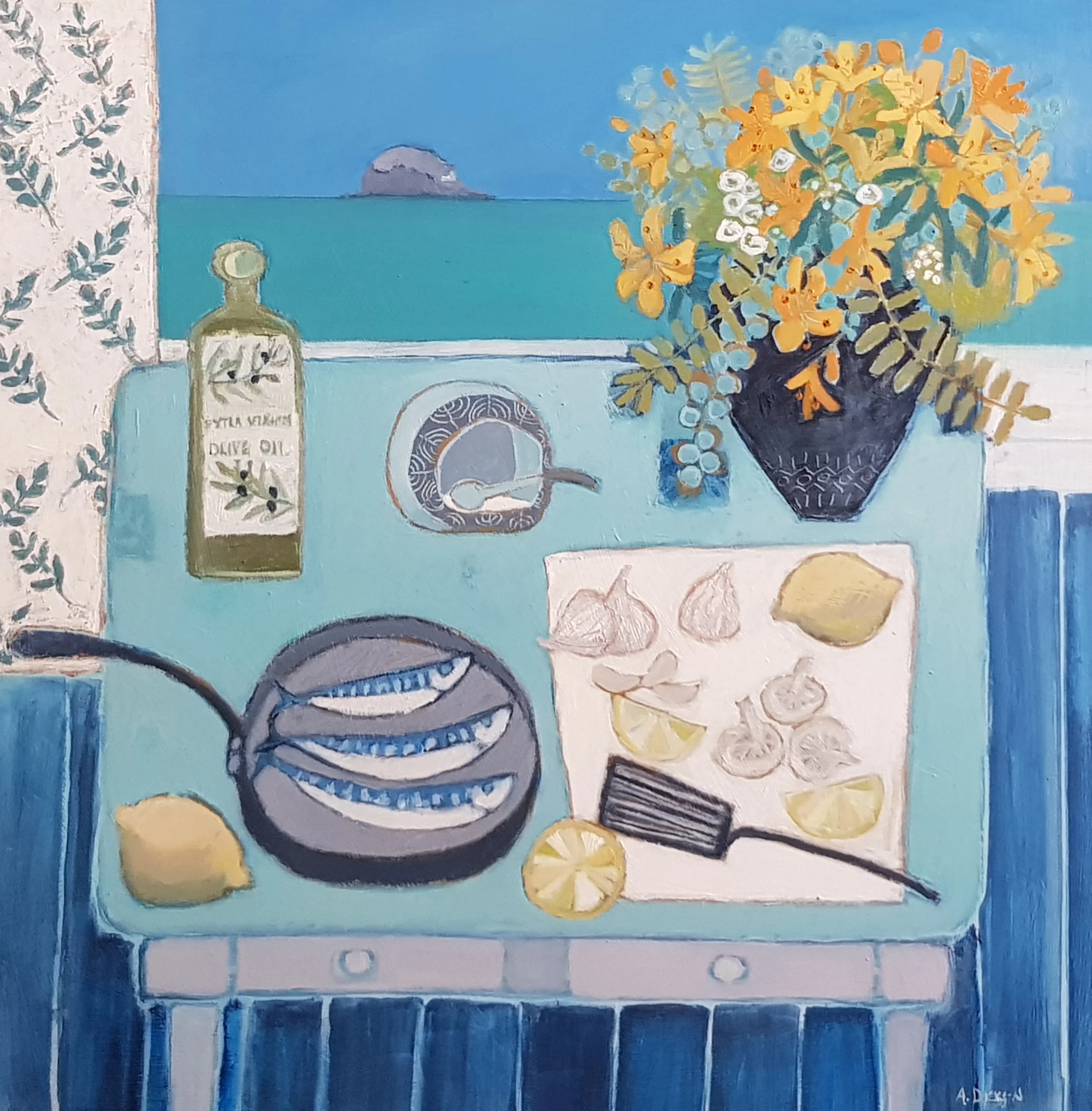 Mackerel Table and the Bass Rock
50 x 50cm SOLD