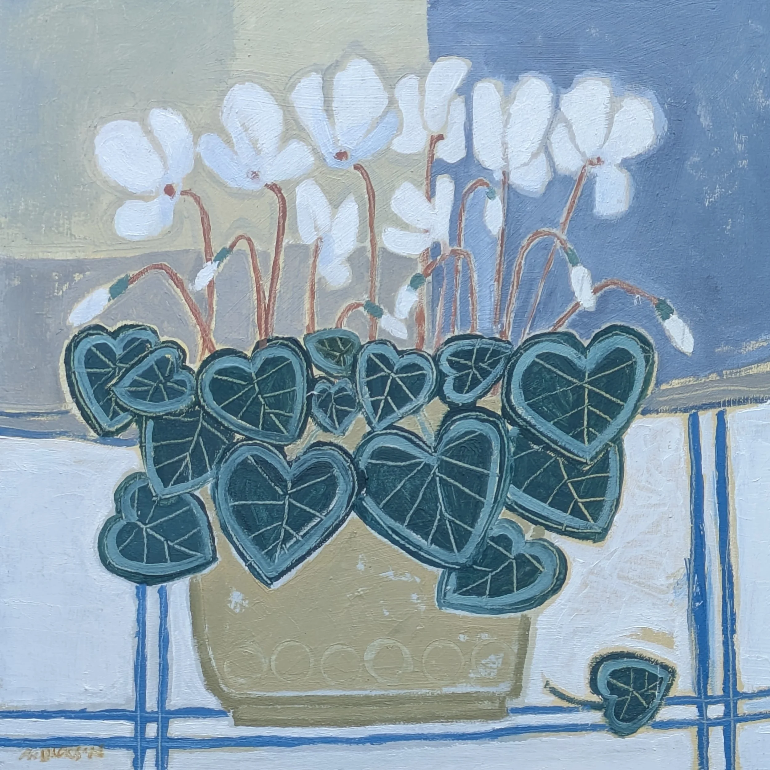 white Cyclamen
25 x 25cm
(oil on board)