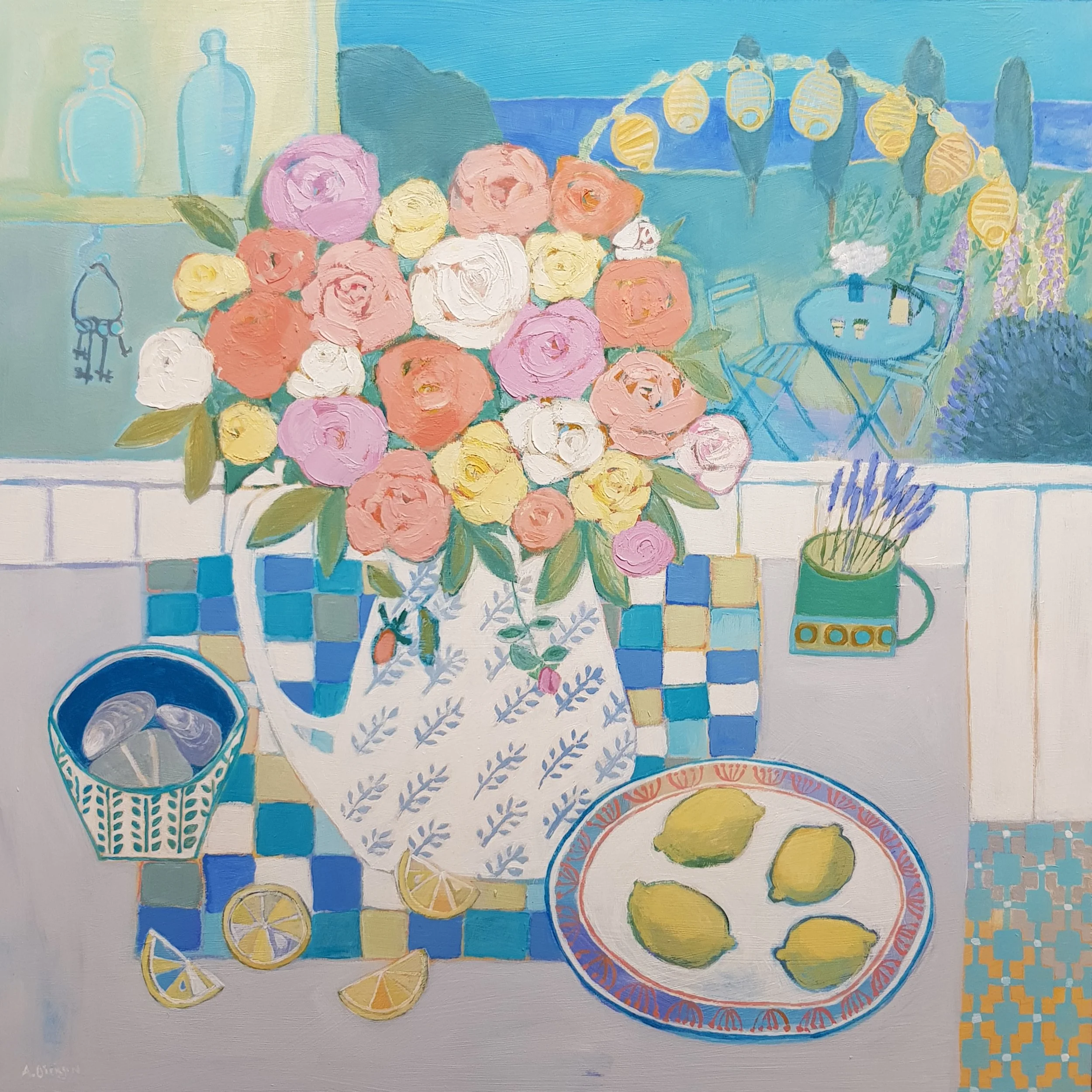 Roses, Lemons and Seashore Treasures
80 x 80cm SOLD