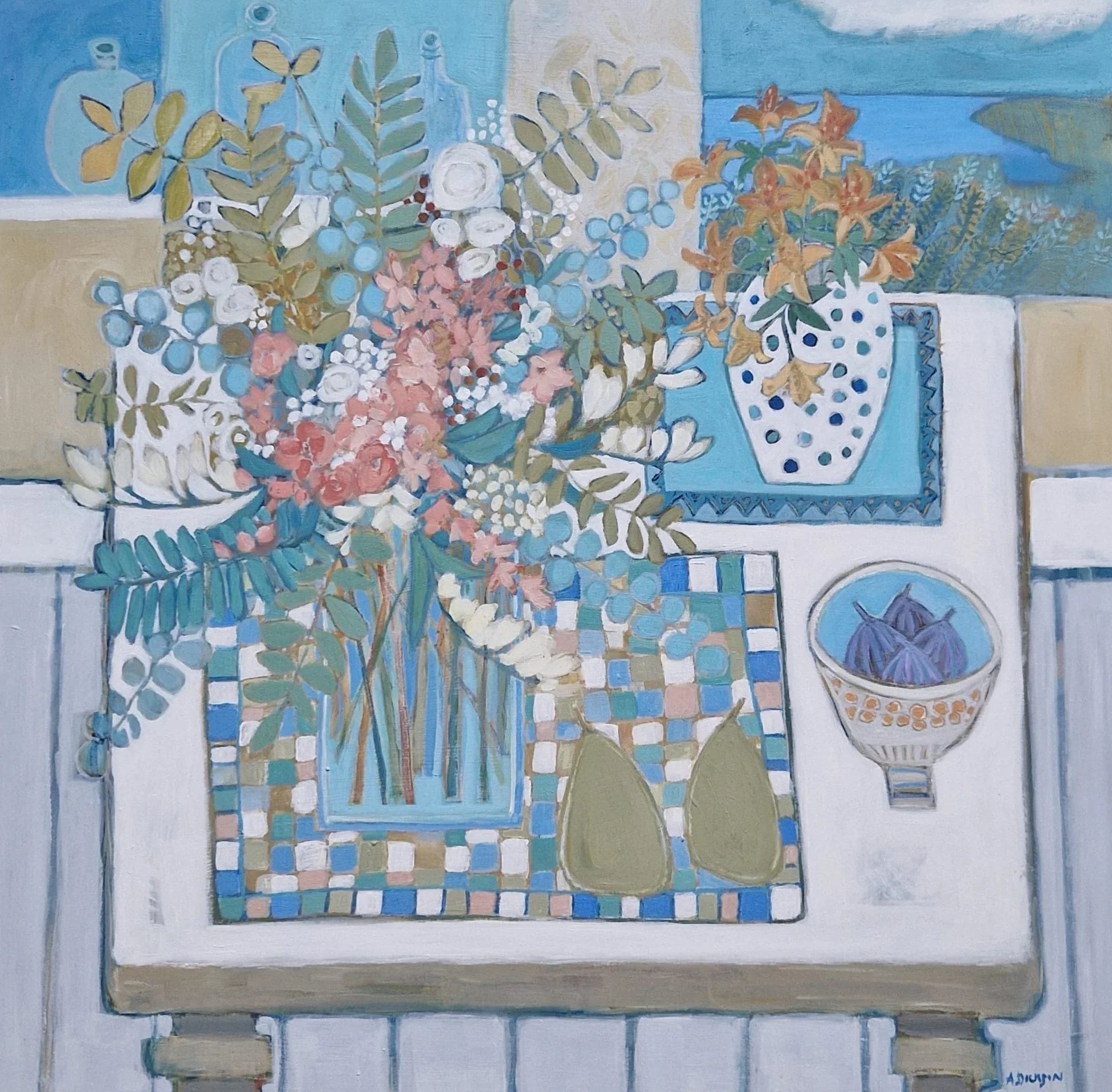 Freesias, Figs and Alstroemeria
80 x 80cm SOLD