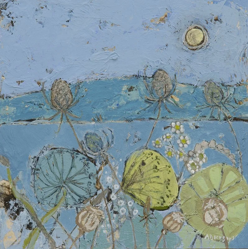 Teasels and poppy heads
Acrylic on board