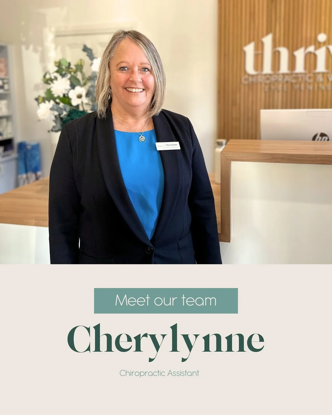 🌿 Meet Cherylynne! 🌿

We&rsquo;re so excited to welcome Cherylynne to the Thrive Chiropractic &amp; Wellness family! 🌊 💙 

She loves the outdoors, whether it&rsquo;s gardening, walking at the beach, travelling, or enjoying live music. With years 