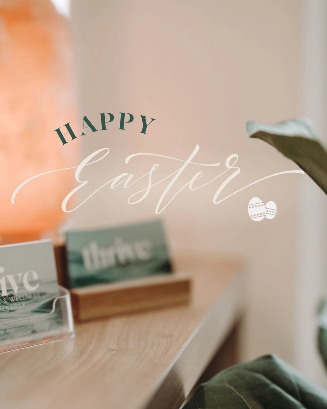 Easter Holiday Hours 🐣
Thrive will be closed on Friday, April 3rd and Monday, April 6th for the Easter long weekend.

We&rsquo;ll be back to our regular hours on Tuesday, April 7th.

If you need to book, you can do so anytime online at
👉 www.thrive