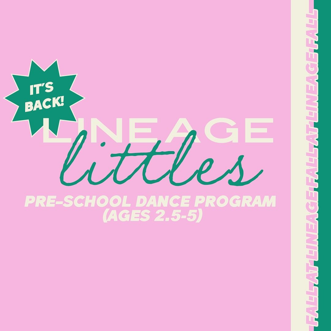 🩰 Here at Lineage Dance Co., we love our littles! This program is for our tiniest dancers who are learning to use their imagination, explore movement and begin their dance journey!