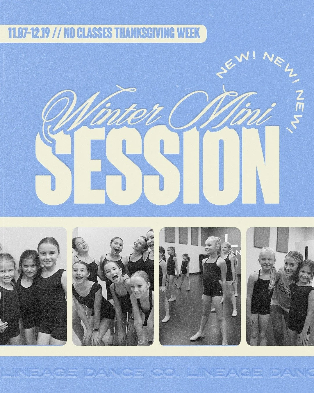 Winter Mini Session ➡️ Fridays &bull; Ages 3&ndash;9
6 weeks (we skip Thanksgiving week) = the perfect way to try dance and pick up a new activity after fall sports 🎉

✔️ Age-based classes
✔️ Low commitment, high fun
✔️ Limited spots&mdash;save your