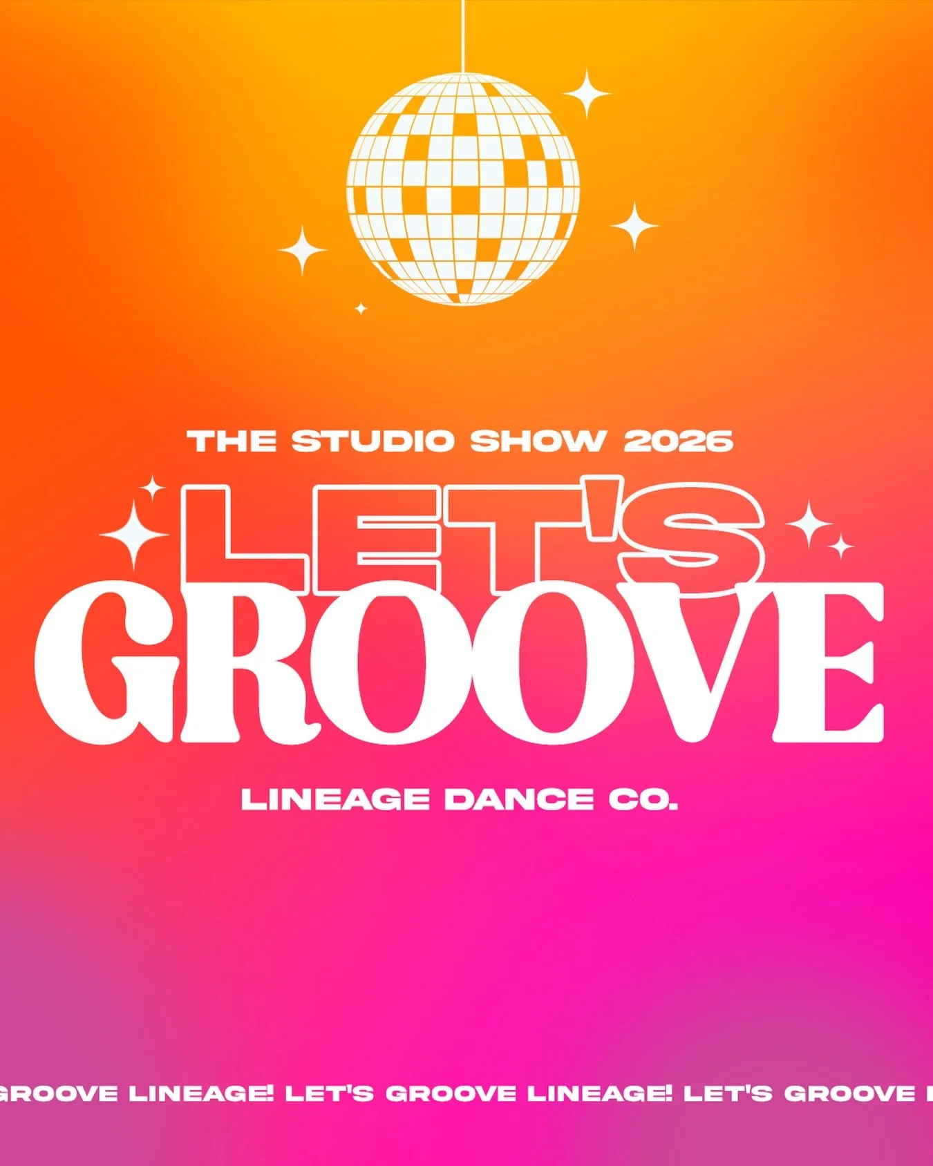 🪩✨LET'S GROOVE!

It&rsquo;s time to shine! Our 4th Annual Studio Show is here and we&rsquo;re ready to groove. Get excited for bright lights, big energy, and a stage full of incredible dancers. We absolutely can't wait... let the countdown begin!