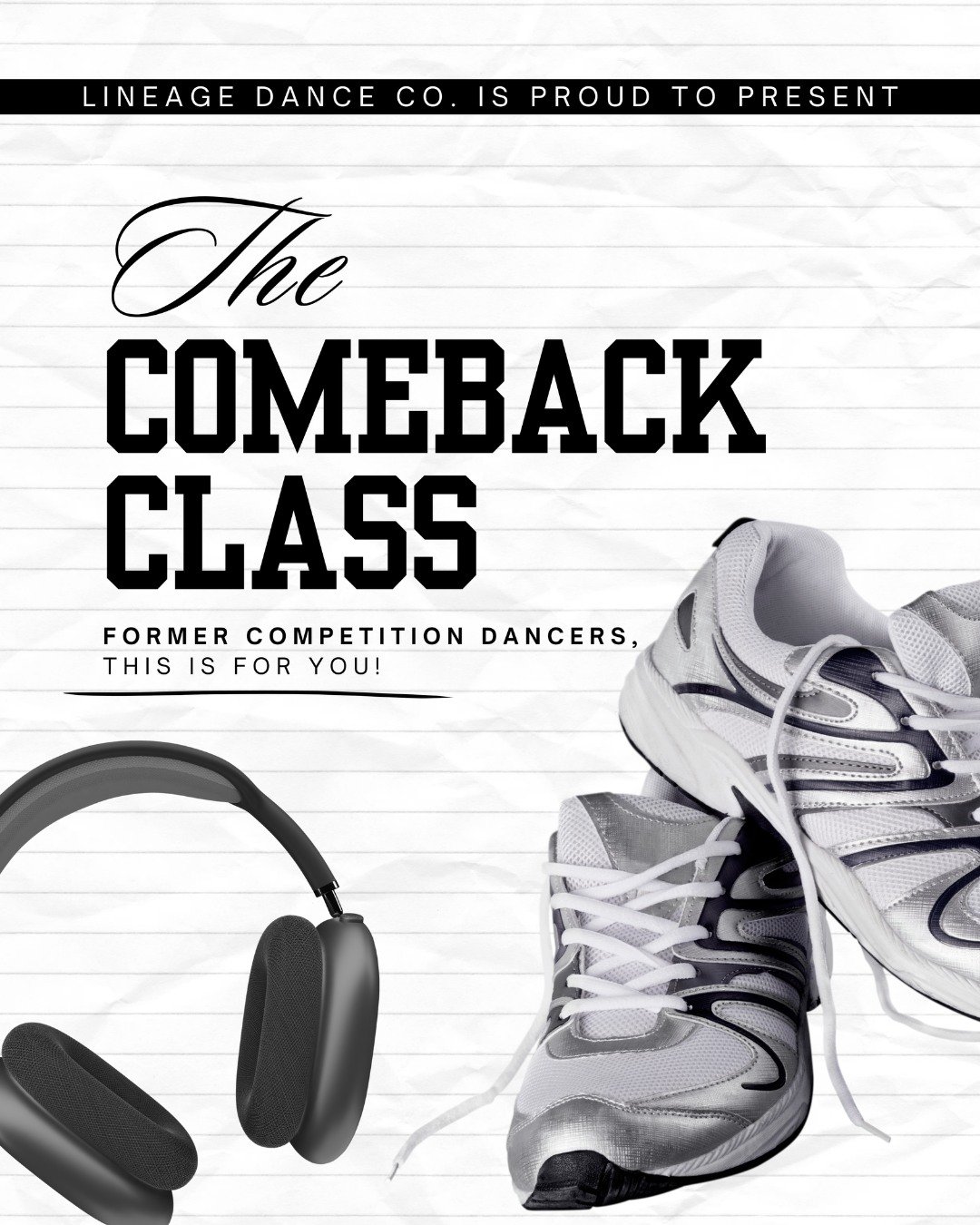 ‼️ HUGE news for all the former competition dancers out there... The Comeback Class is here and it is calling your name! 

An intermediate-level series built to bring you back to the workout you know and love. Three high-energy pop-up classes are on 