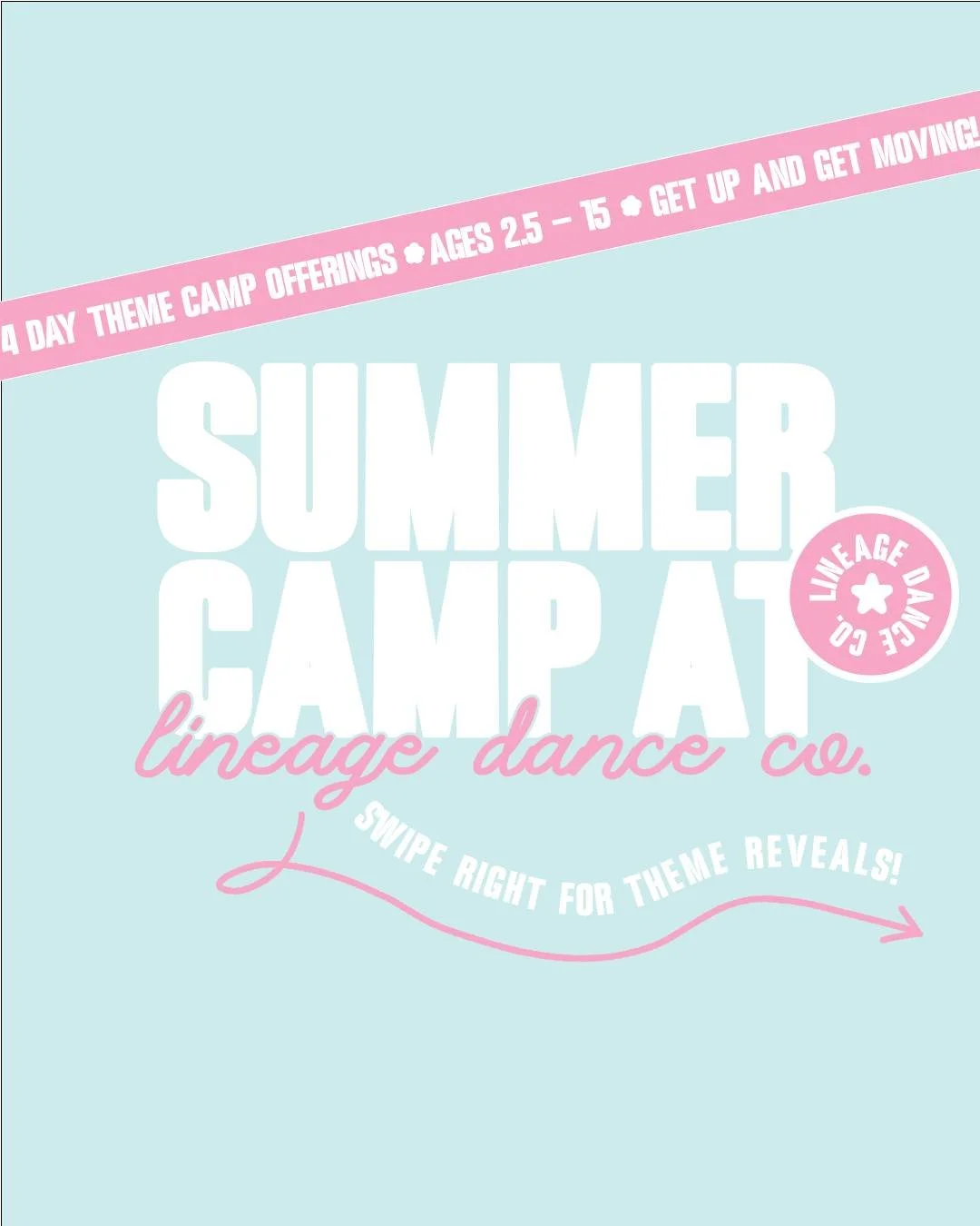 Summer camps are better with friends ☀️💃

Each week at Lineage has a new theme, new music, and a brand-new experience.

Check out the summer offerings and plan a week (or two) together!