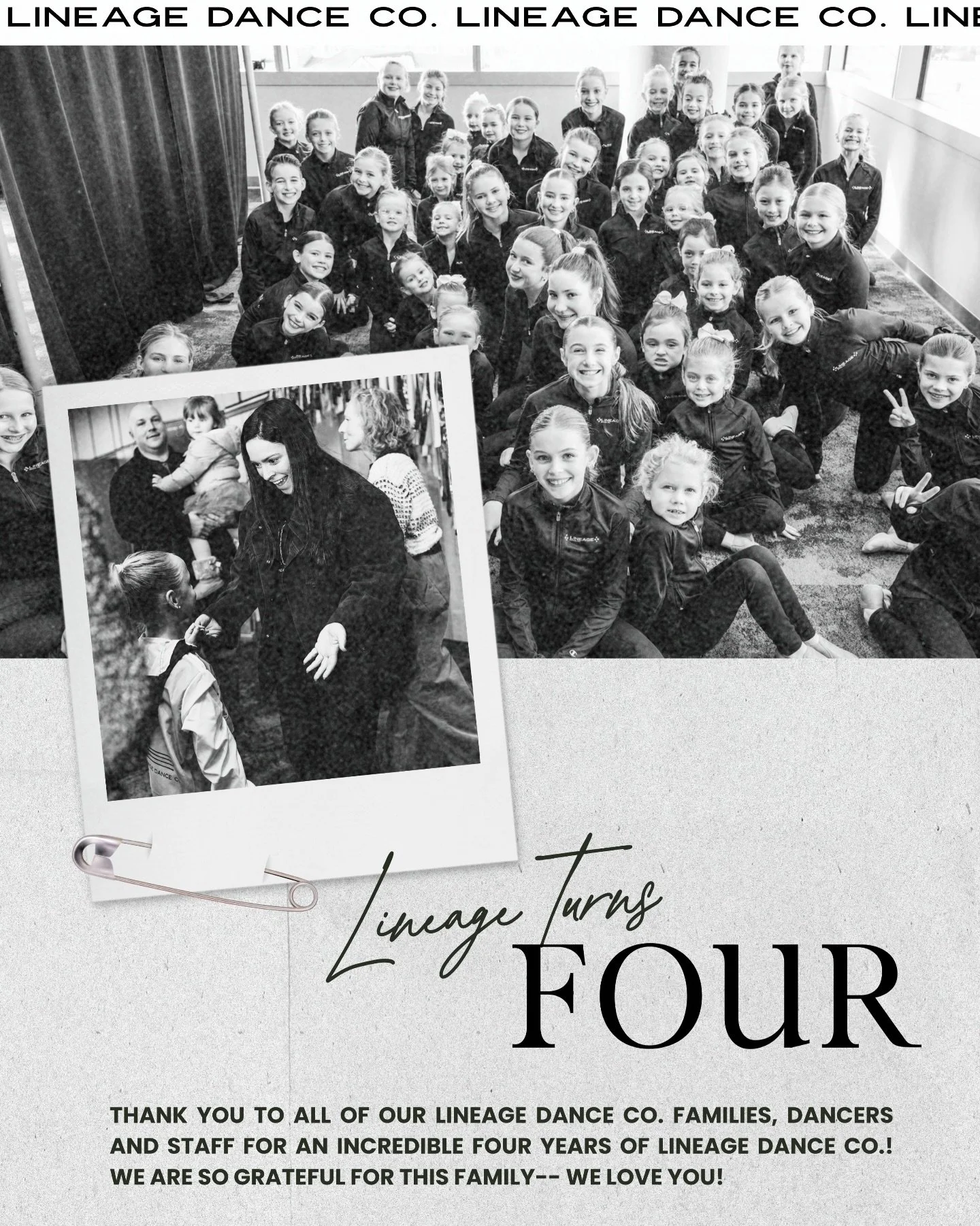 Four years of Lineage 🤍

What started as a dream has grown into something bigger than we ever could have imagined. Every dancer, every family, every teacher, every moment. it all matters, and it all helped us build this! 

We are so grateful for the