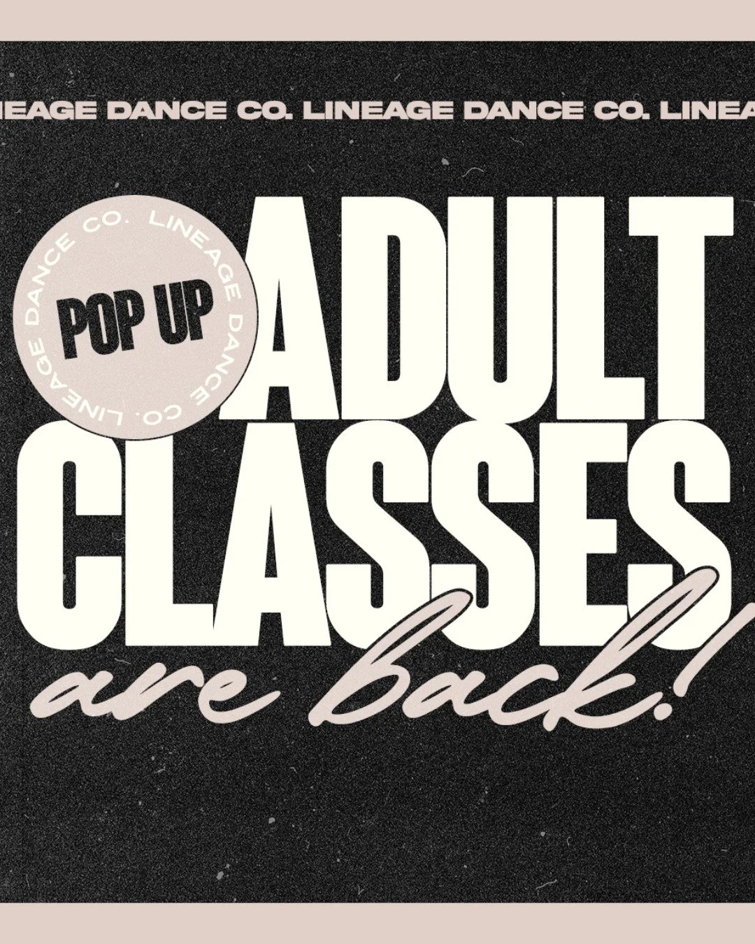 Adult dance classes are here 💥‼

Hip Hop Cardio
Jazz
Ballroom
Ladies Night Out: Beyonc&eacute; Edition 

Fun, supportive and energizing...and a great workout! Grab a friend and come dance with us!

Sign up at lineagedanceco.com --> Click REGISTER