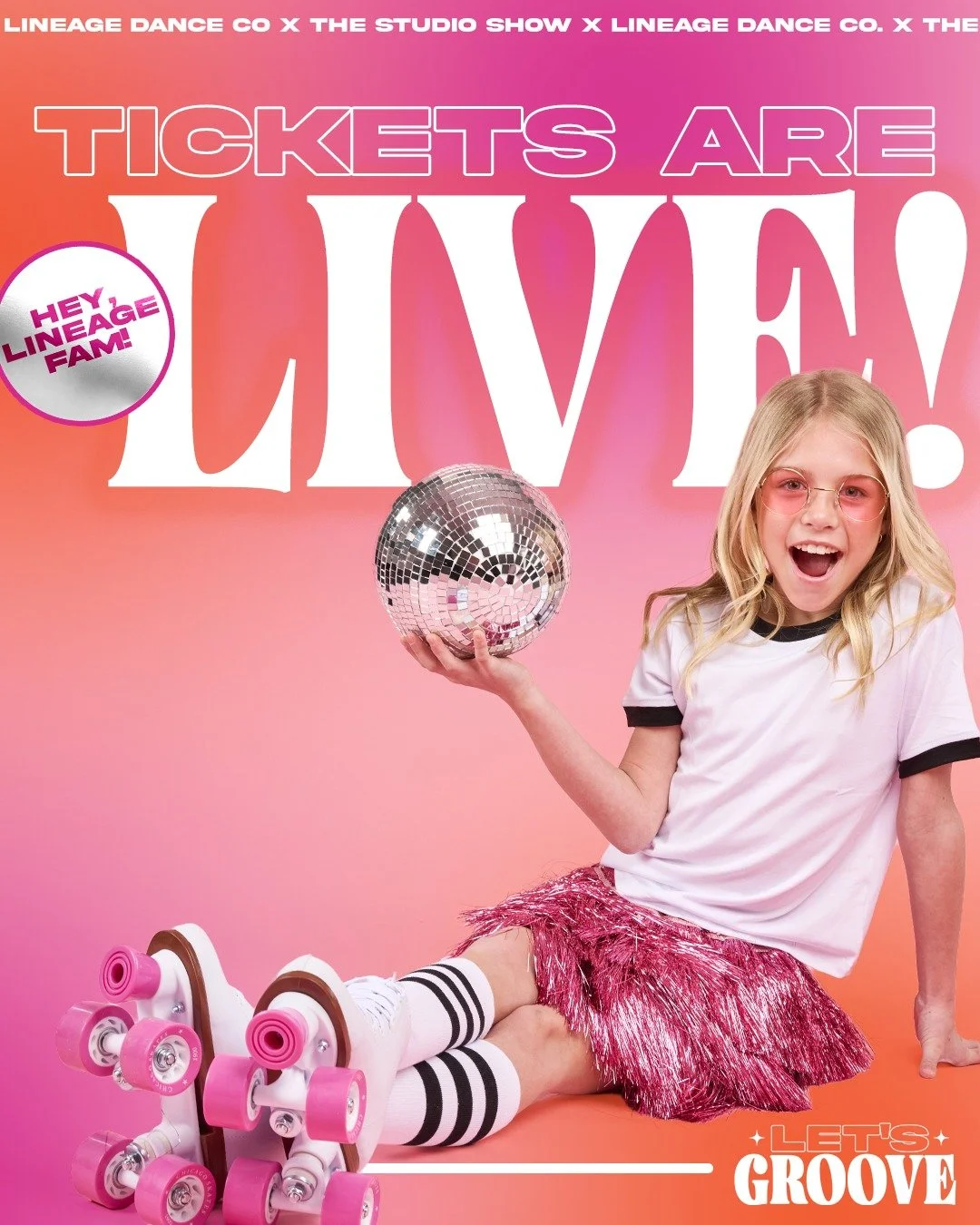 Tickets are officially ON SALE! 🎟️✨

We cannot wait to see our dancers light up the stage at Let&rsquo;s Groove! Be sure to have your priority code ready, as it is required to access the ticket site.

Ticket Sale Waves Today (4/12):
🕒 3:00 PM: Show
